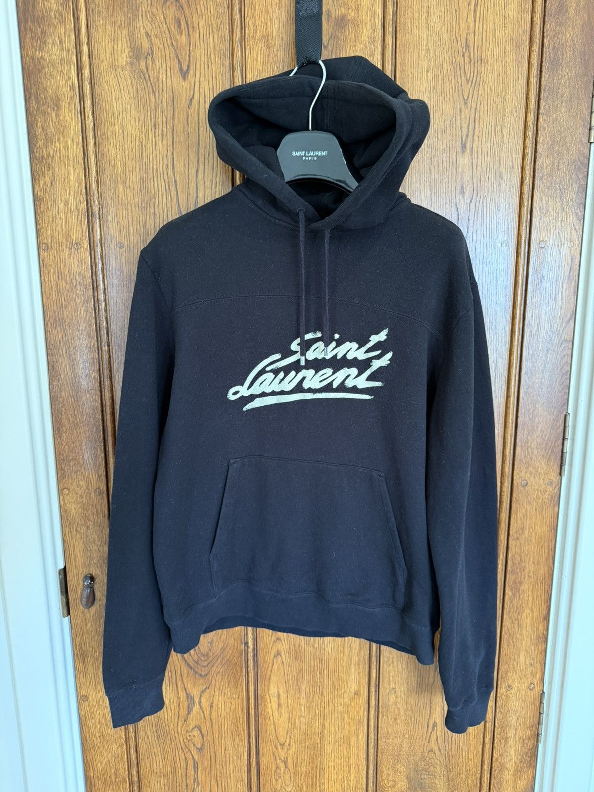 Saint Laurent Paris $1150 🤑 Saint Laurent 50’s signature logo hoodie black L Size US L / EU 52-54 / 3 - 1 Thumbnail