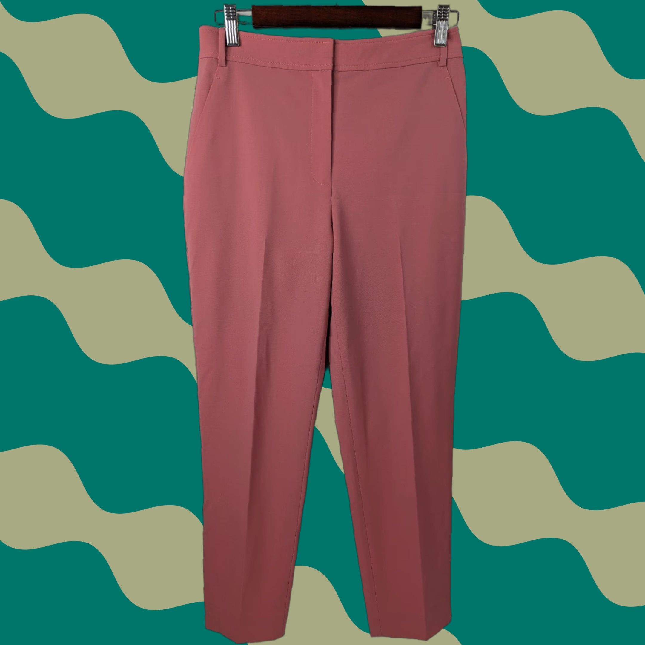 St. John St John Pants Women 2 Pink Straight Trouser Dress Slacks Wool Spandex Knit Modern Classic Business Workwear Size 26" / US 2 / IT 38 - 1 Thumbnail