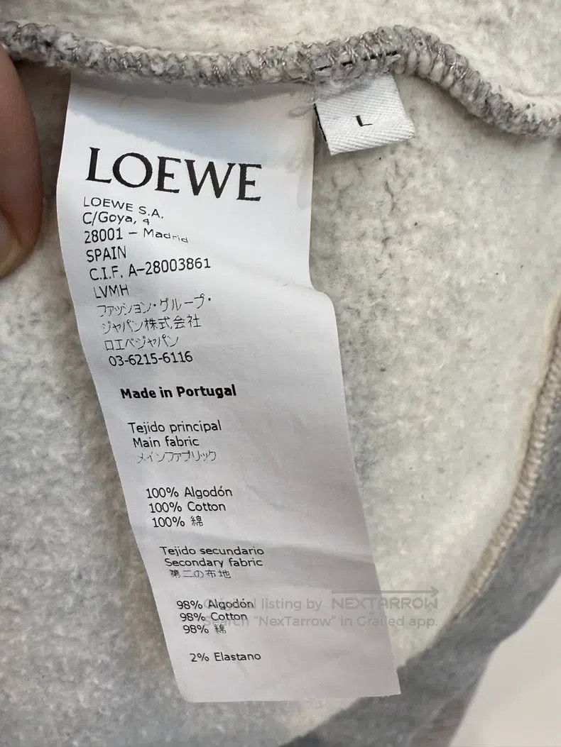 Loewe Loewe Gray embroidered logo long hoodie sweatshirt Size US L / EU 52-54 / 3 - 5 Thumbnail