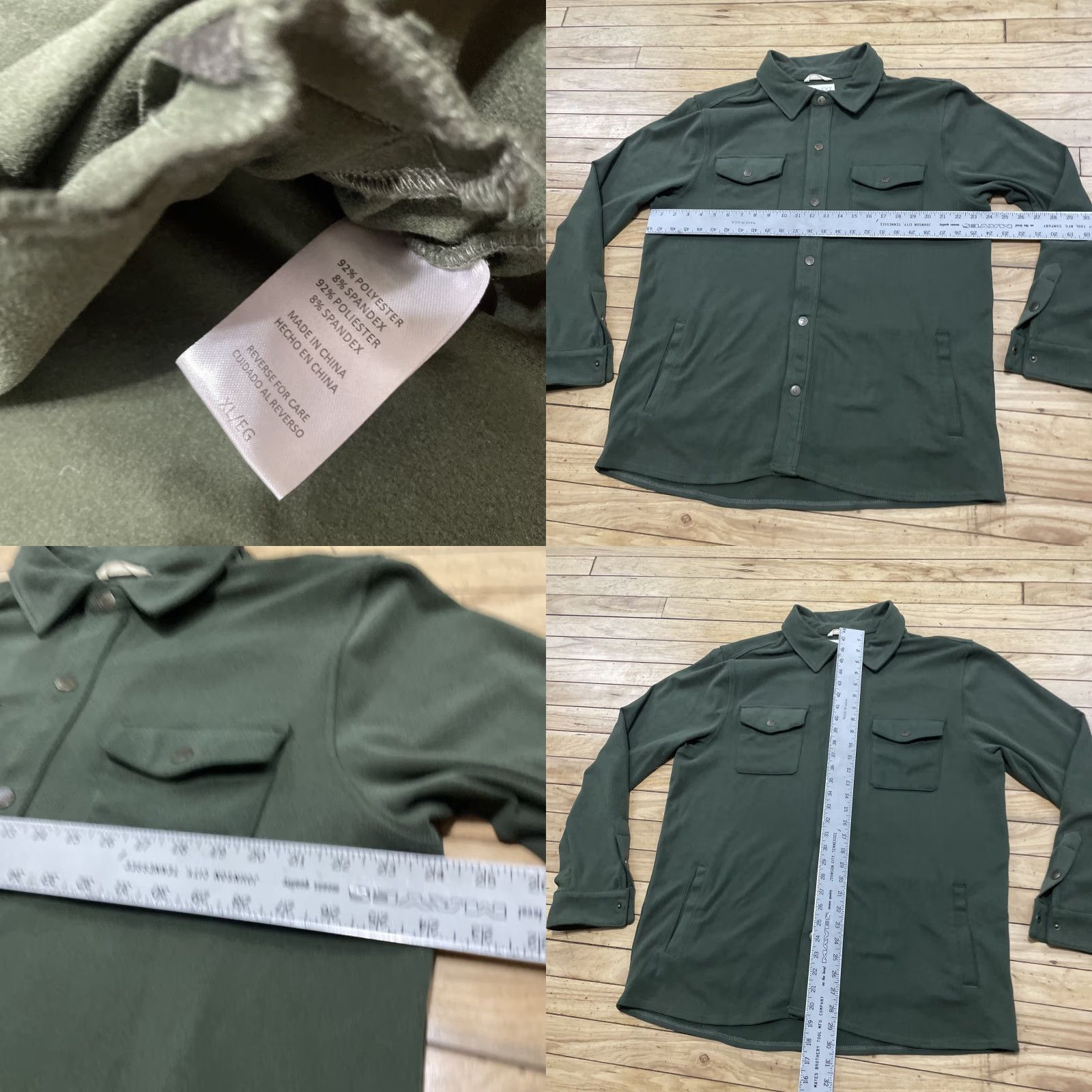 CO VINTAGE Laguna Beach Shacket Men XL Olive Green Y2K Flannel Snap Cap Capsule Shacket Casual Size US XL / EU 56 / 4 - 8 Thumbnail