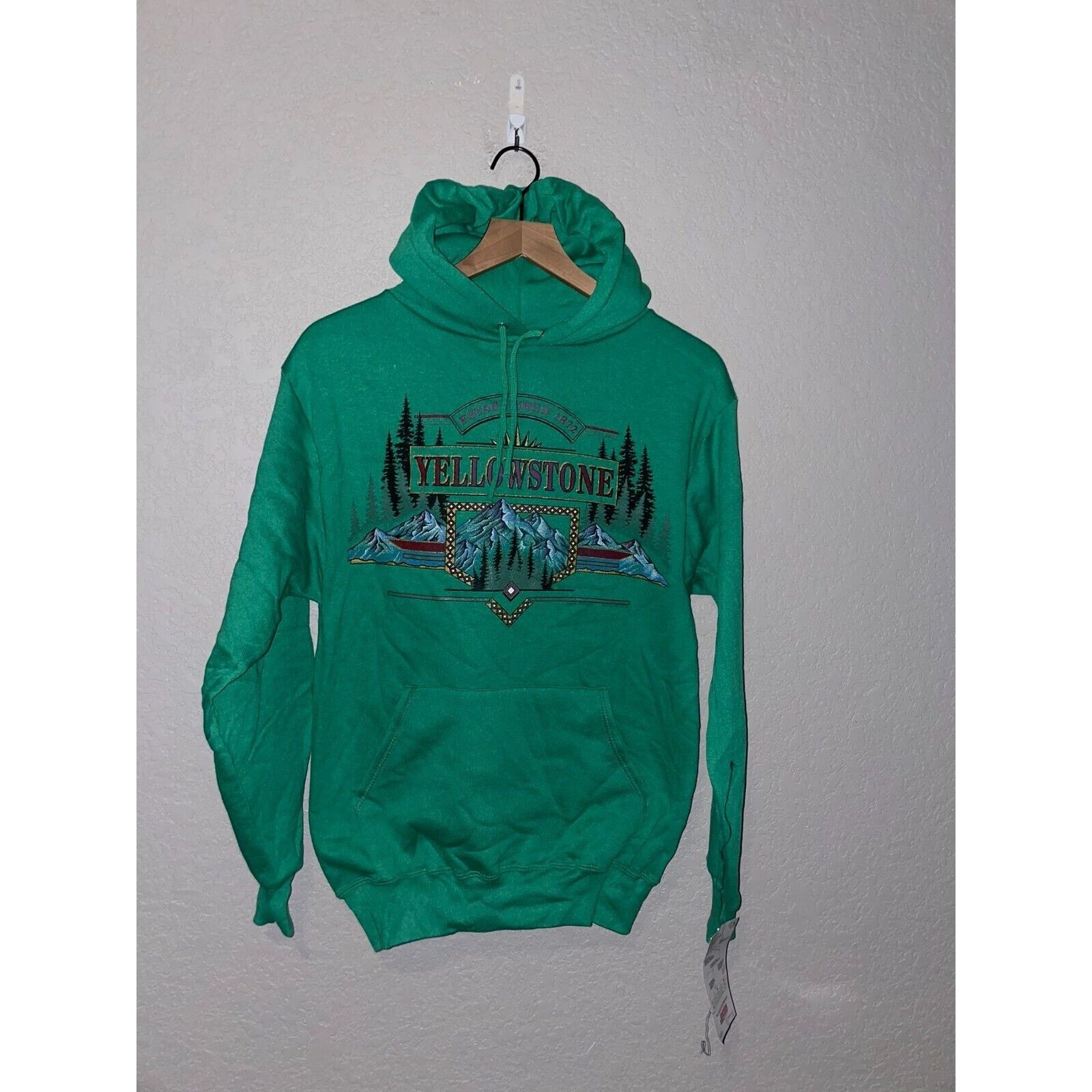 Jerzees Vintage Yellowstone Hoodie Nature Green Jerzees 80s VTG M Size US M / EU 48-50 / 2 - 1 Thumbnail