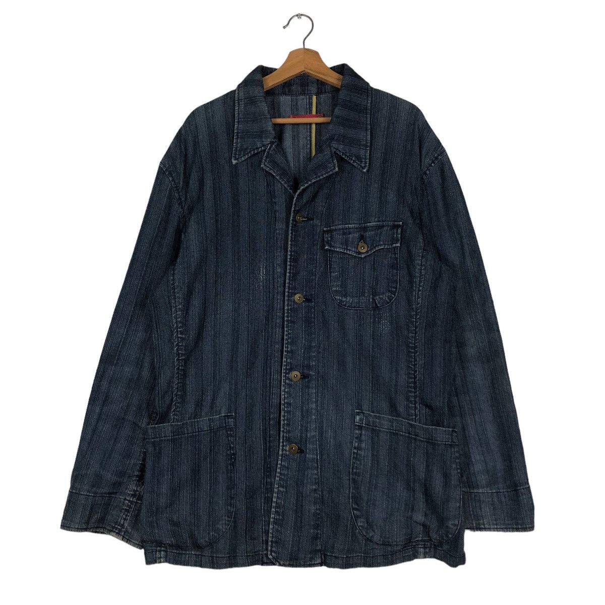 Issey Miyake 🔥Vintage Hickory Chore Jacket Fissare Homme Japan Made Size US L / EU 52-54 / 3 - 1 Thumbnail
