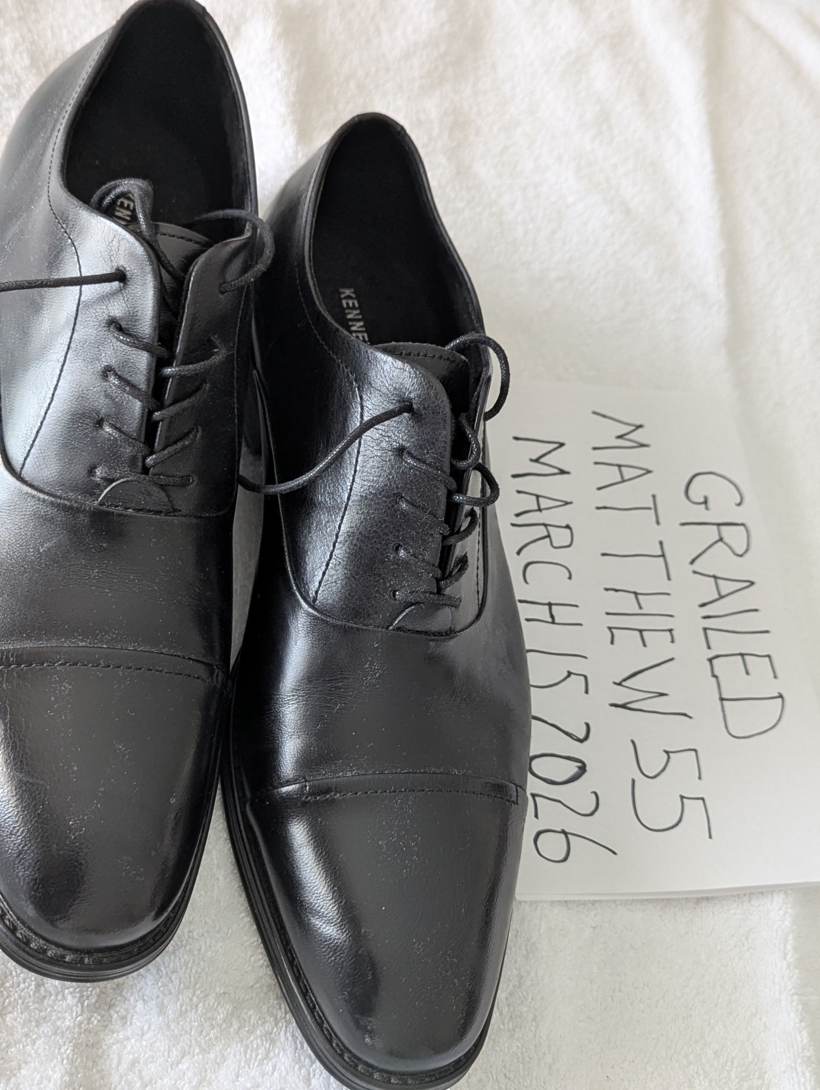 Kenneth Cole Leather New Black Shoes Size US 12 / EU 45 - 8 Thumbnail