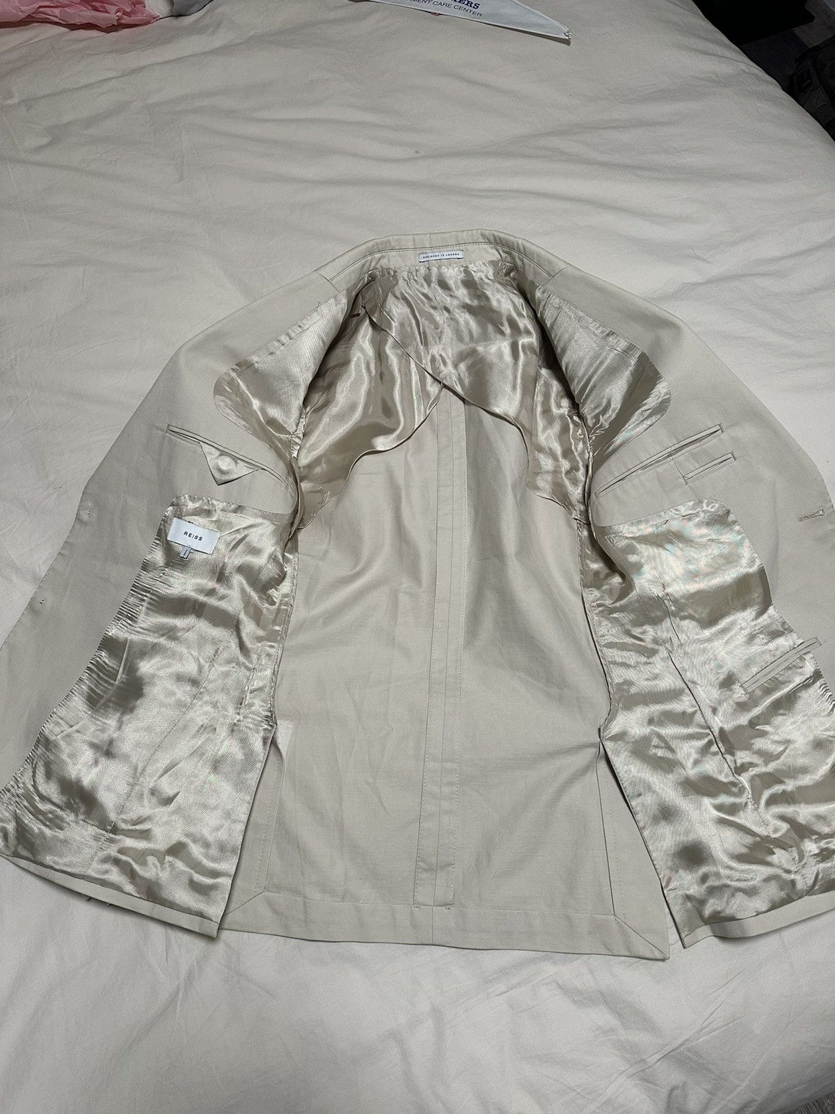 Reiss Reiss London Cotton Linen Notch Lapel Blazer Size 36R - 3 Thumbnail