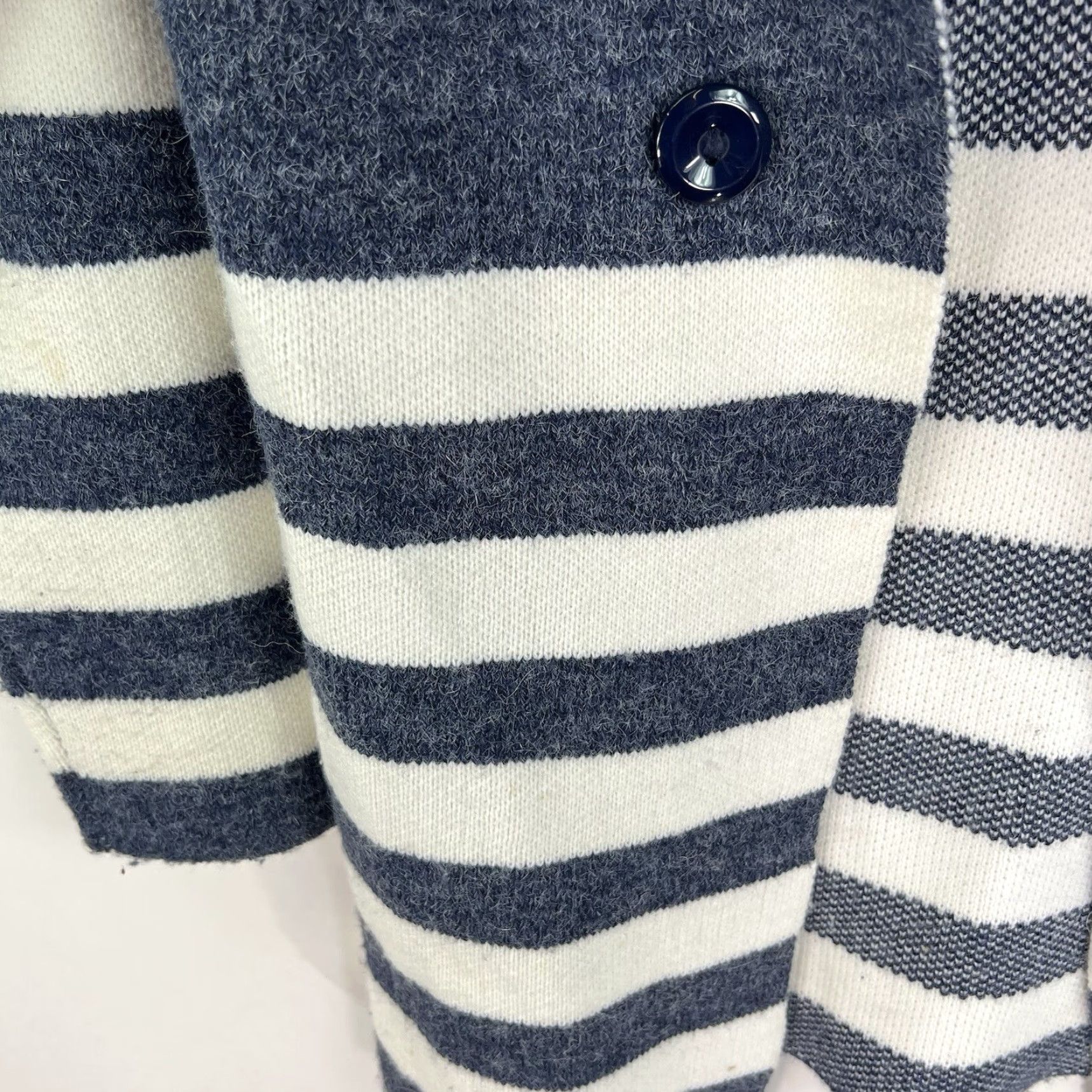 Vintage HART Karen Stripe Cardigan Sweater Womens S Blue Open Knit Raglan Long Sleeve Relaxed Fit Size S / US 4 / IT 40 - 5 Thumbnail
