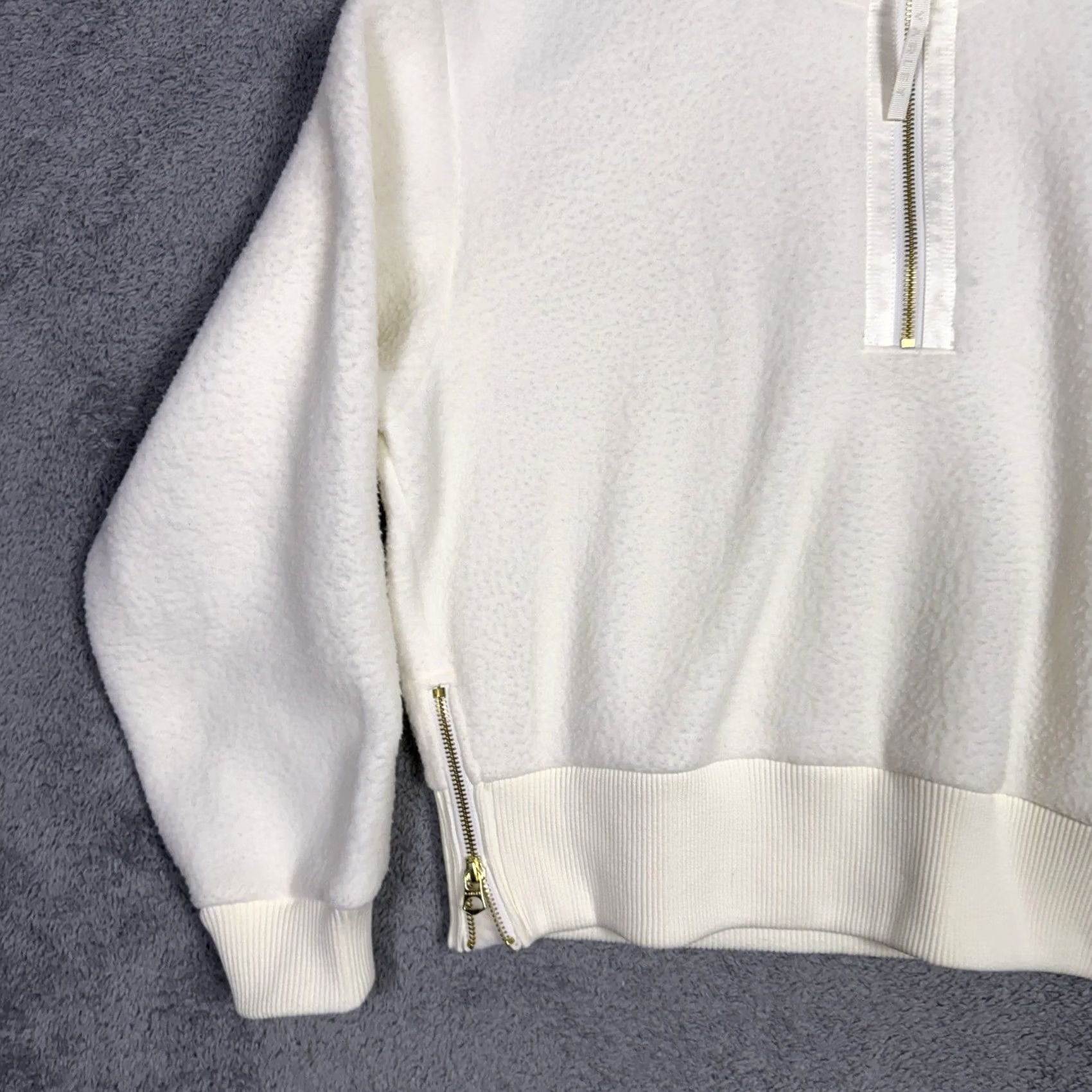 Varley Varley Roselle Sweatshirt Women L Sweater Fleece Half Zip Mock Pullover Egret Size L / US 10 / IT 46 - 4 Thumbnail
