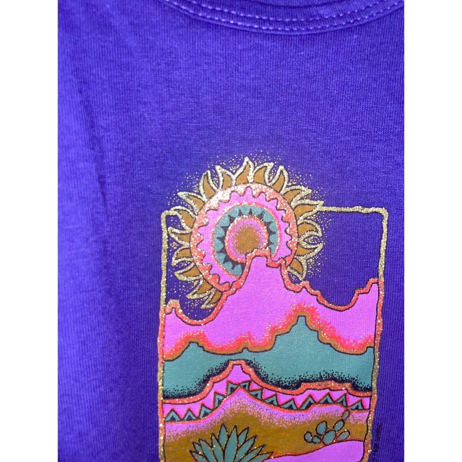 Vintage Women Vintage New Mexico Shirt Desert Purple Tee 90s large Size L / US 10 / IT 46 - 3 Thumbnail