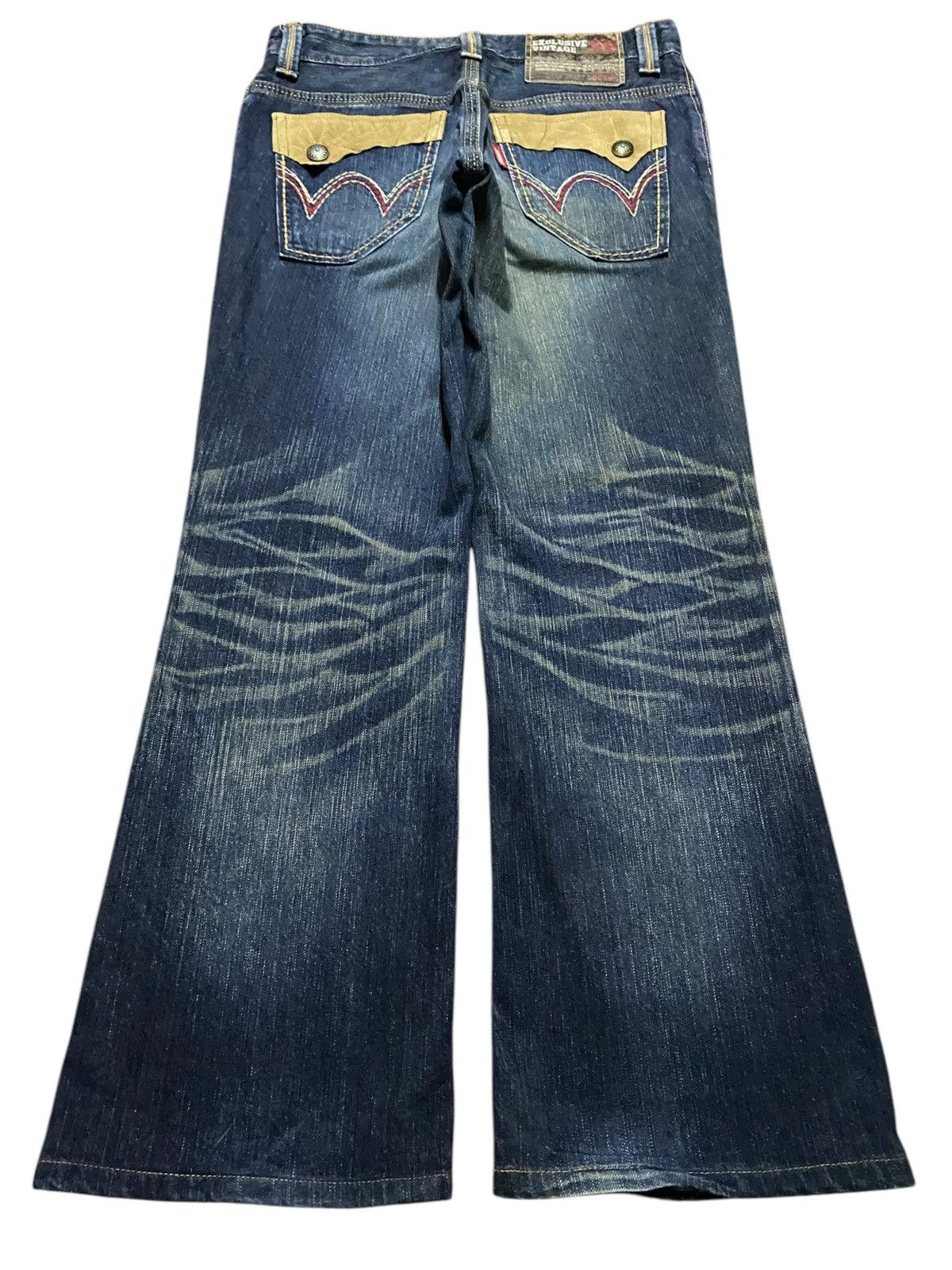 Edwin Vintage Edwin XVS Mud Wash Distressed Flare Jeans Size US 32 / EU 48 - 2 Thumbnail