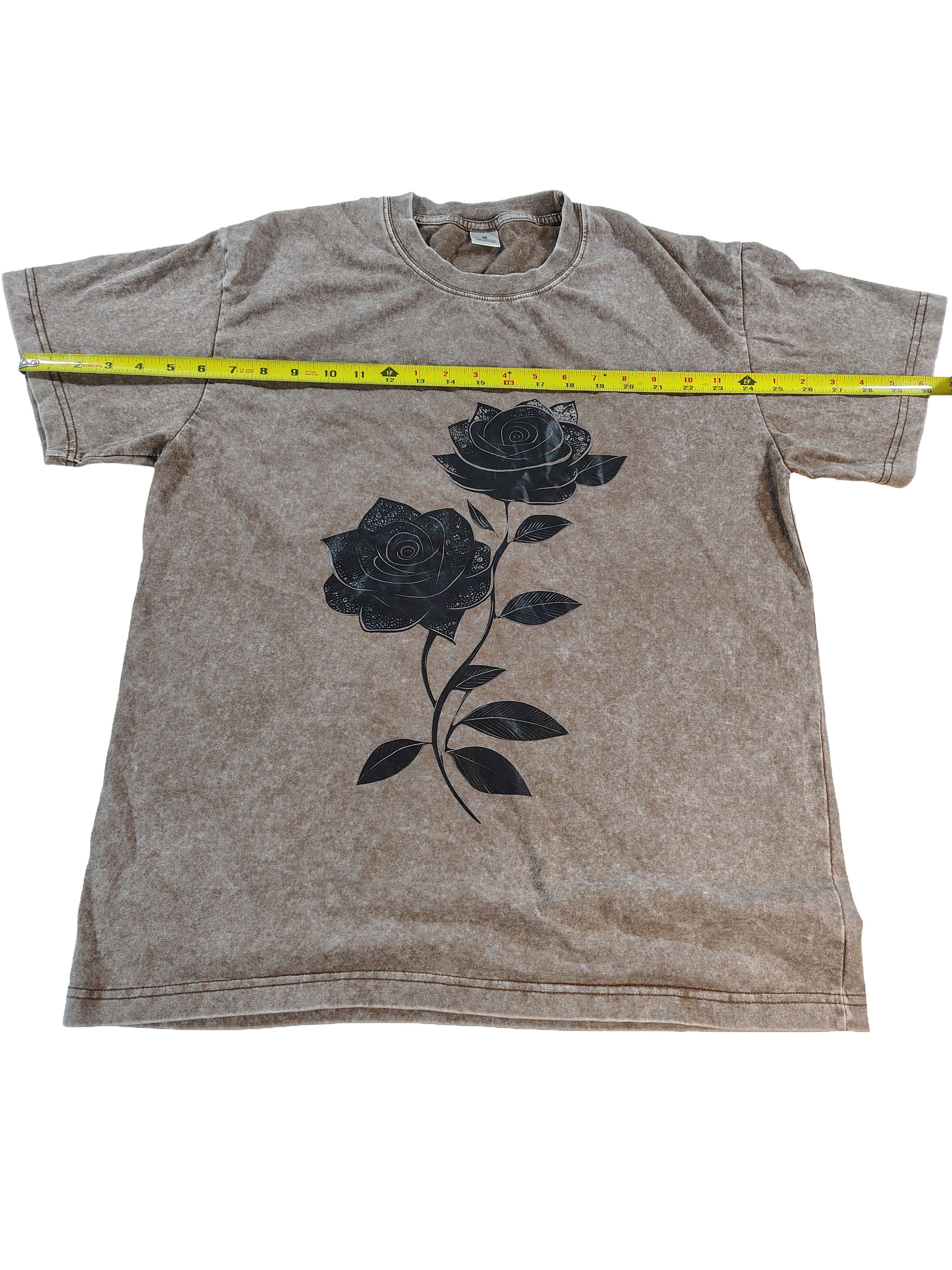 Other Men's Acid-Washed Black Rose Short Sleeve Graphic T-Shirt Size US M / EU 48-50 / 2 - 5 Thumbnail