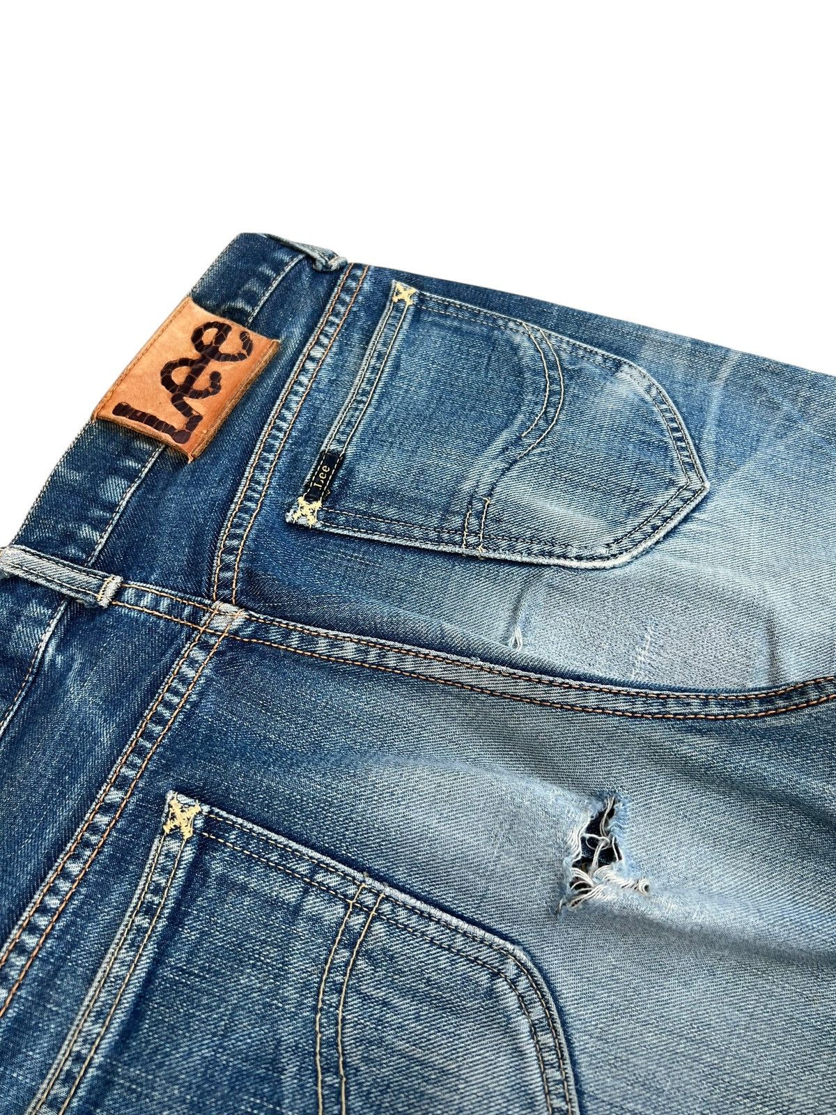 Lee Vintage Lee Sanforized Distressed Mud Denim Selvedge Jeans Size US 30 / EU 46 - 17 Thumbnail