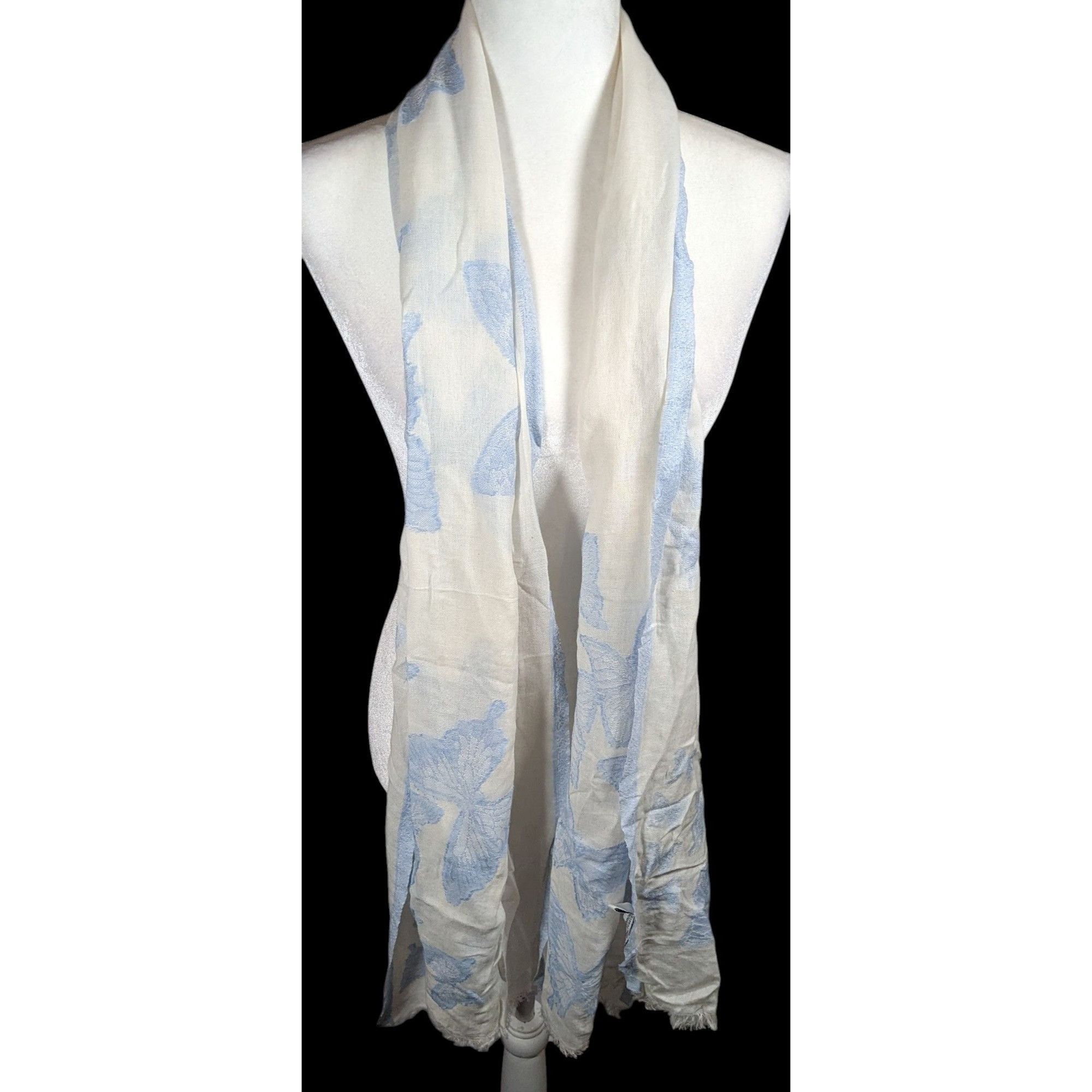 Other Pam's Pashminas & Exotic Scarves Fairycore Blue And White Bu Size ONE SIZE - 3 Thumbnail