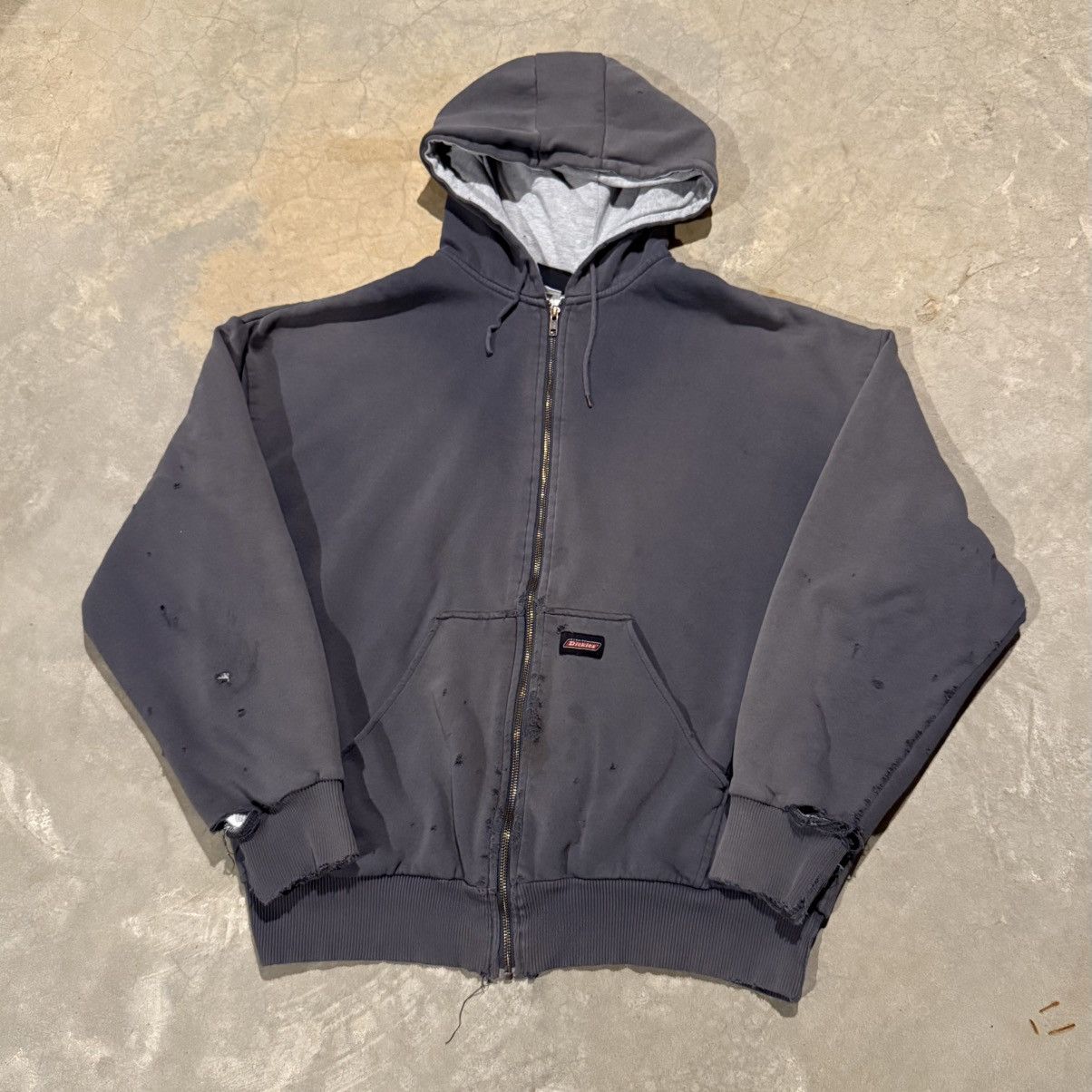 Dickies 2000s Dickies Thrashed Faded Thermal Line Hoodie ERD Grunge Size US XL / EU 56 / 4 - 2 Thumbnail