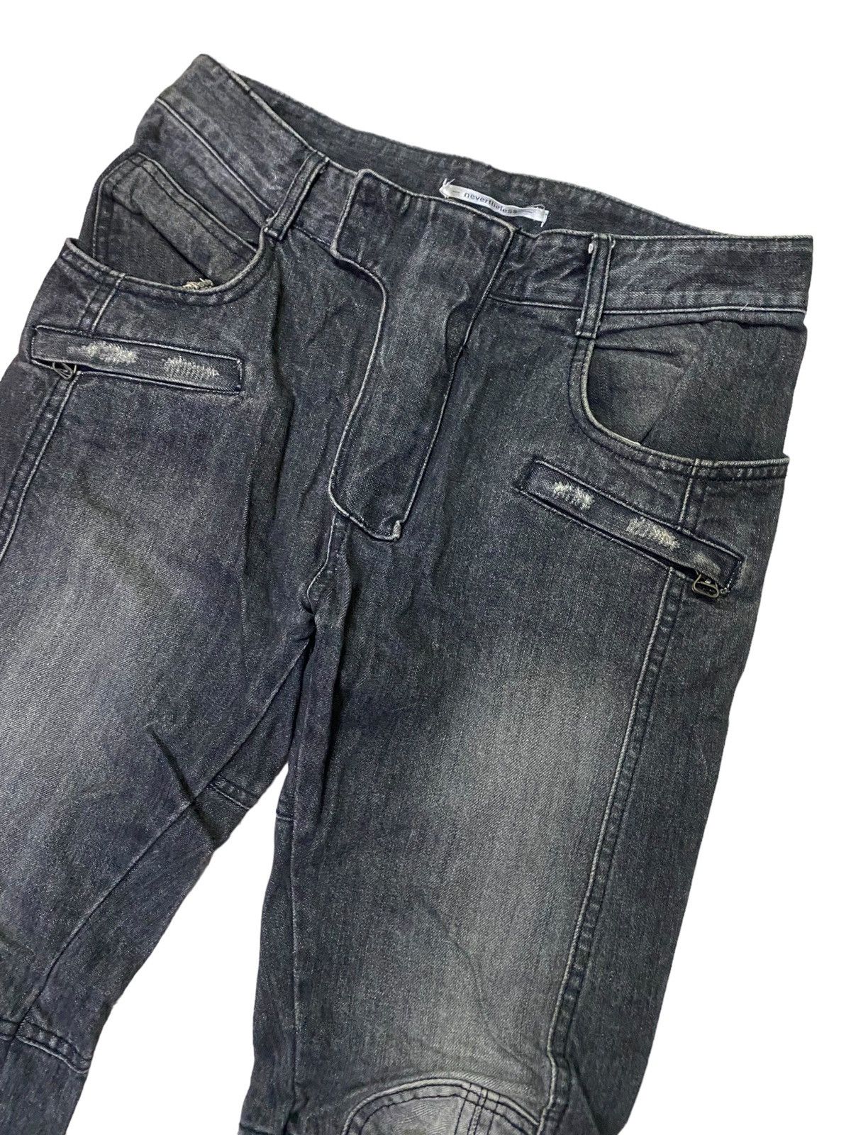 Hysteric Glamour 💥Avant Garde Nevertheless Biker Raw Denim Size US 31 - 3 Thumbnail