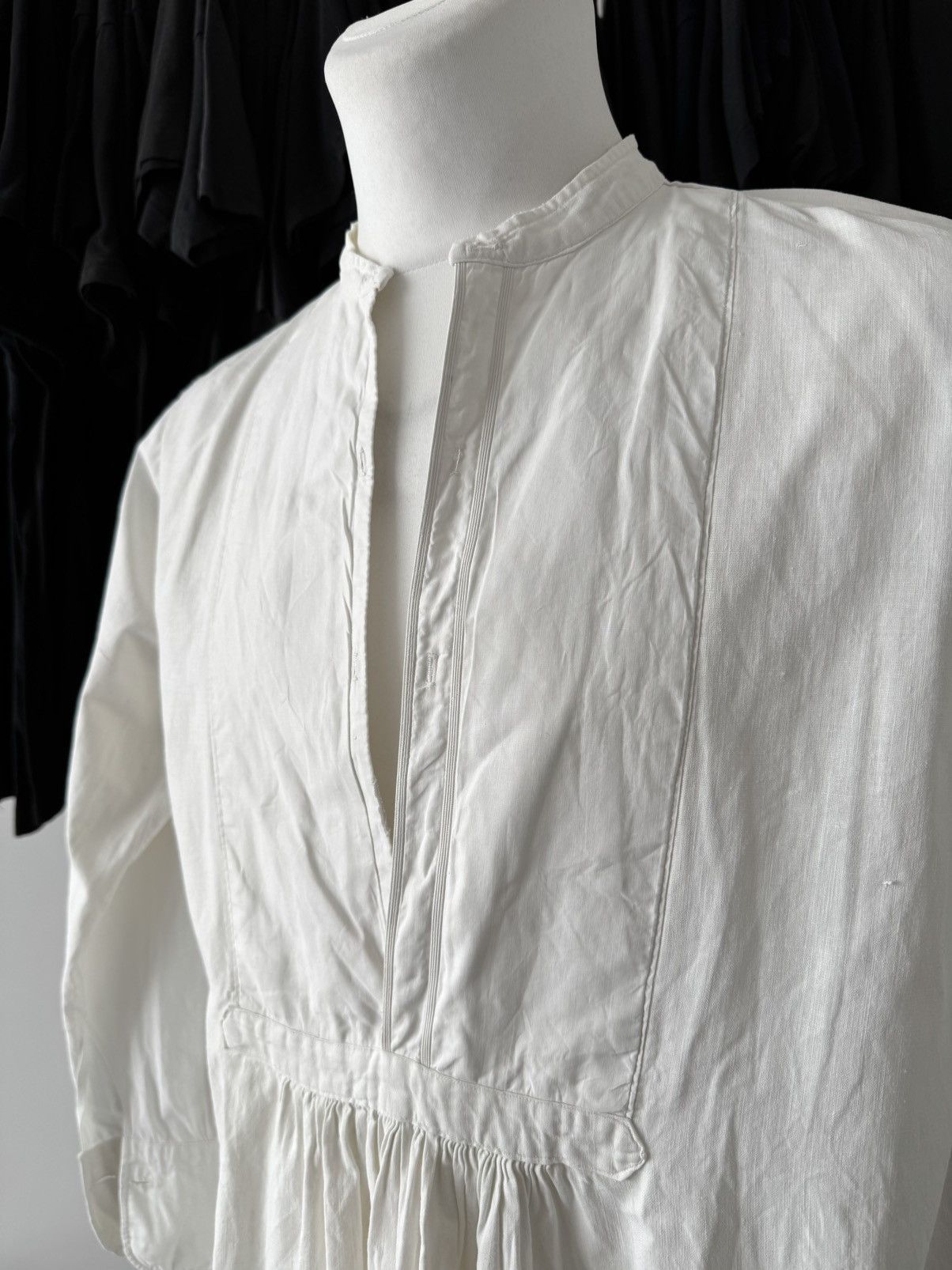 Japanese Brand 1910s Antique Edwardian Era Dress/Nightgown Smock Shirt Size US M / EU 48-50 / 2 - 4 Thumbnail