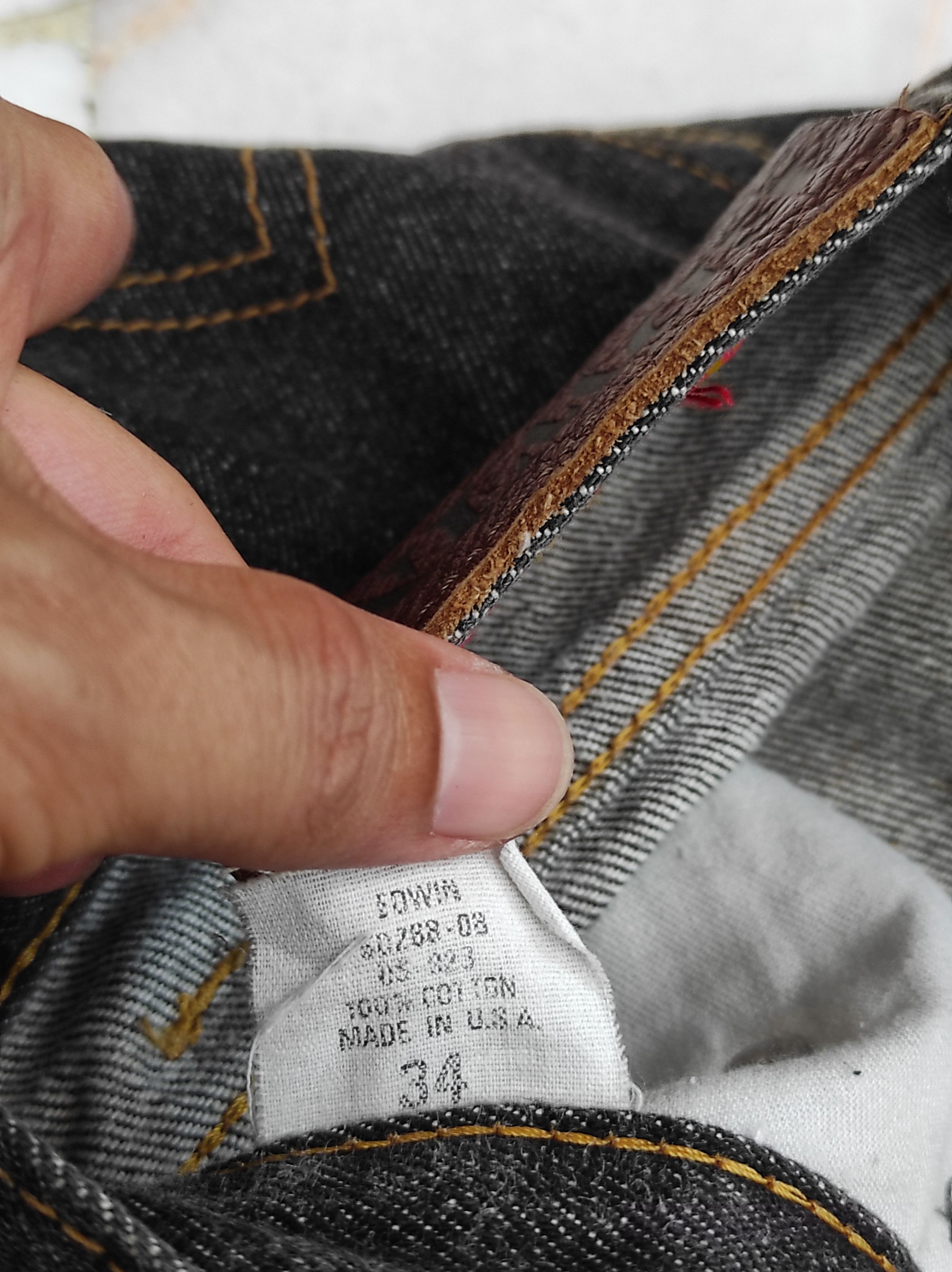 Edwin Vintage Edwin Yarn-dyed Black Denim Made in USA Size US 33 - 7 Thumbnail