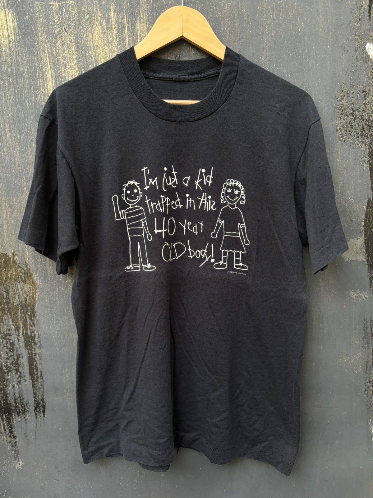 Vintage RARE! Vintage 90’s Wording Trapped In 40 Years Old Size US M / EU 48-50 / 2 - 2 Thumbnail