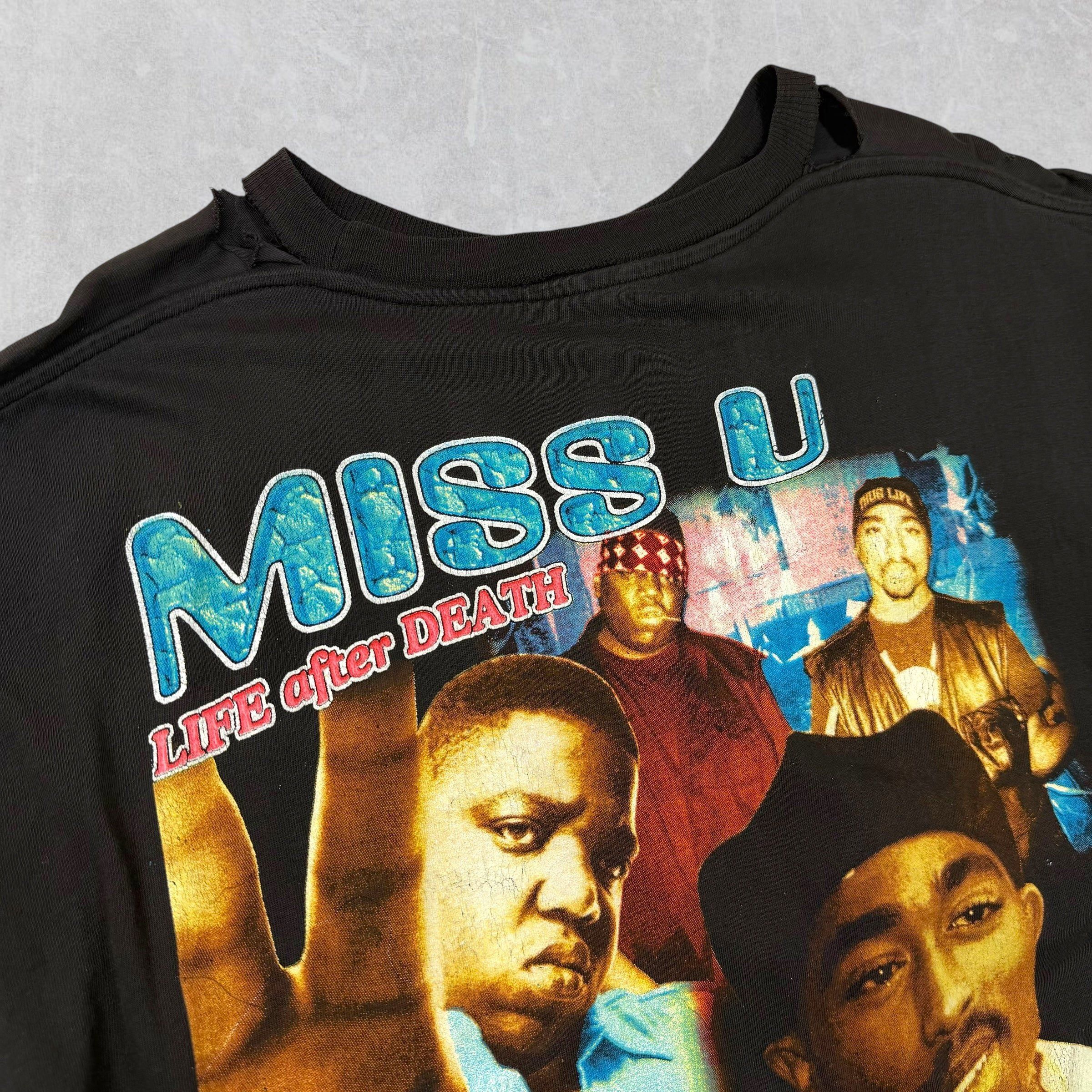 Vintage Vintage 90s Biggie Smalls Tupac Album Cover Rap Tee XL Size US XL / EU 56 / 4 - 6 Thumbnail