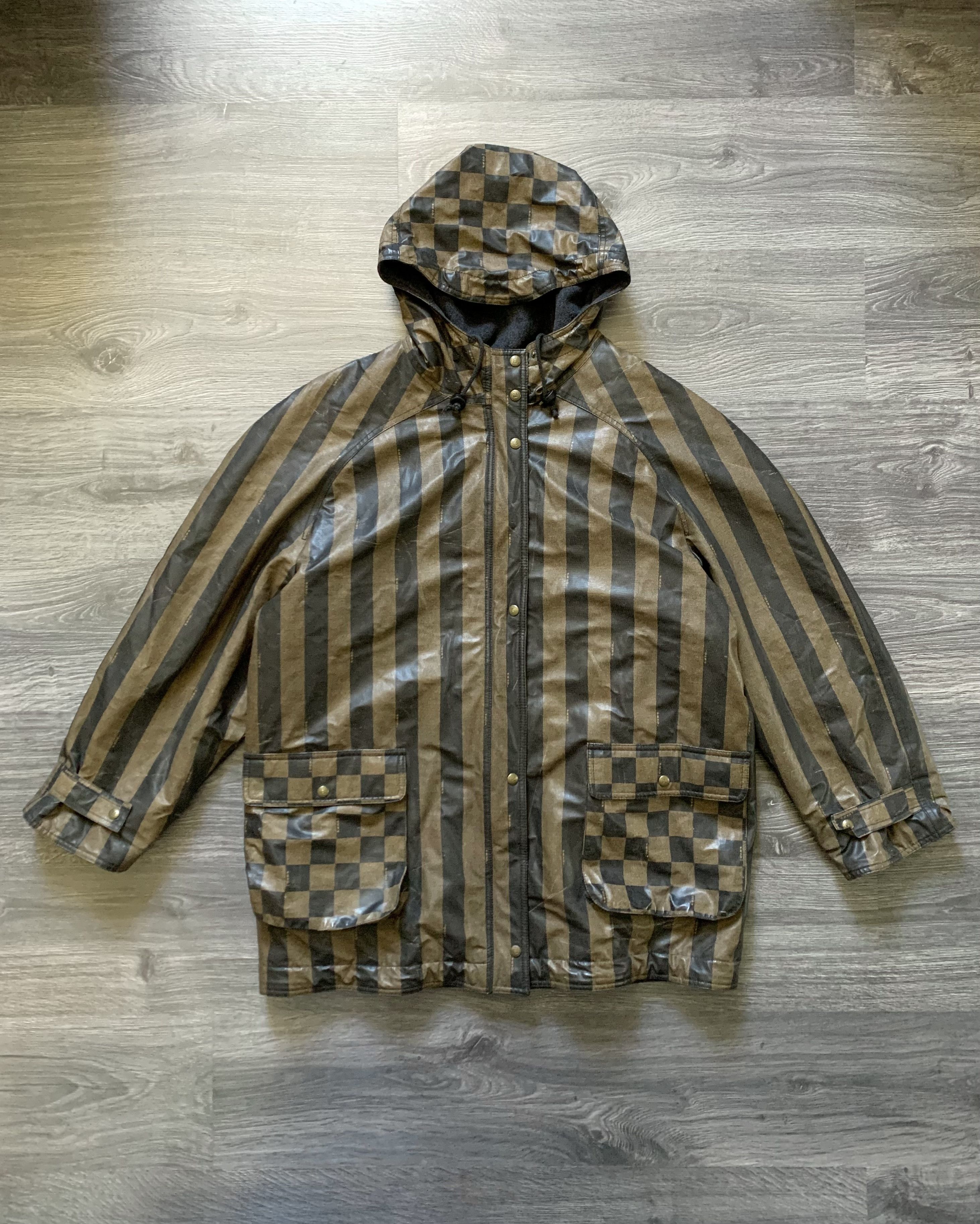 image of Fendi Roma Monogram Hooded Jacket Parka Vintage 90's in Brown, Men's (Size Small)