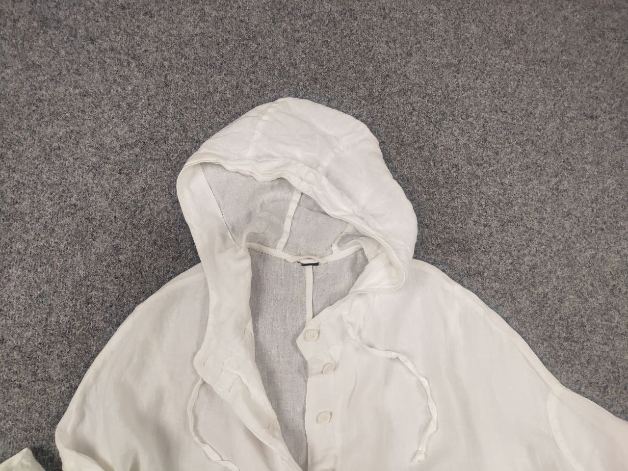 Rundholz Rundholz Asymmetric Button White linen Oversized Jacket Size M / US 6-8 / IT 42-44 - 4 Thumbnail