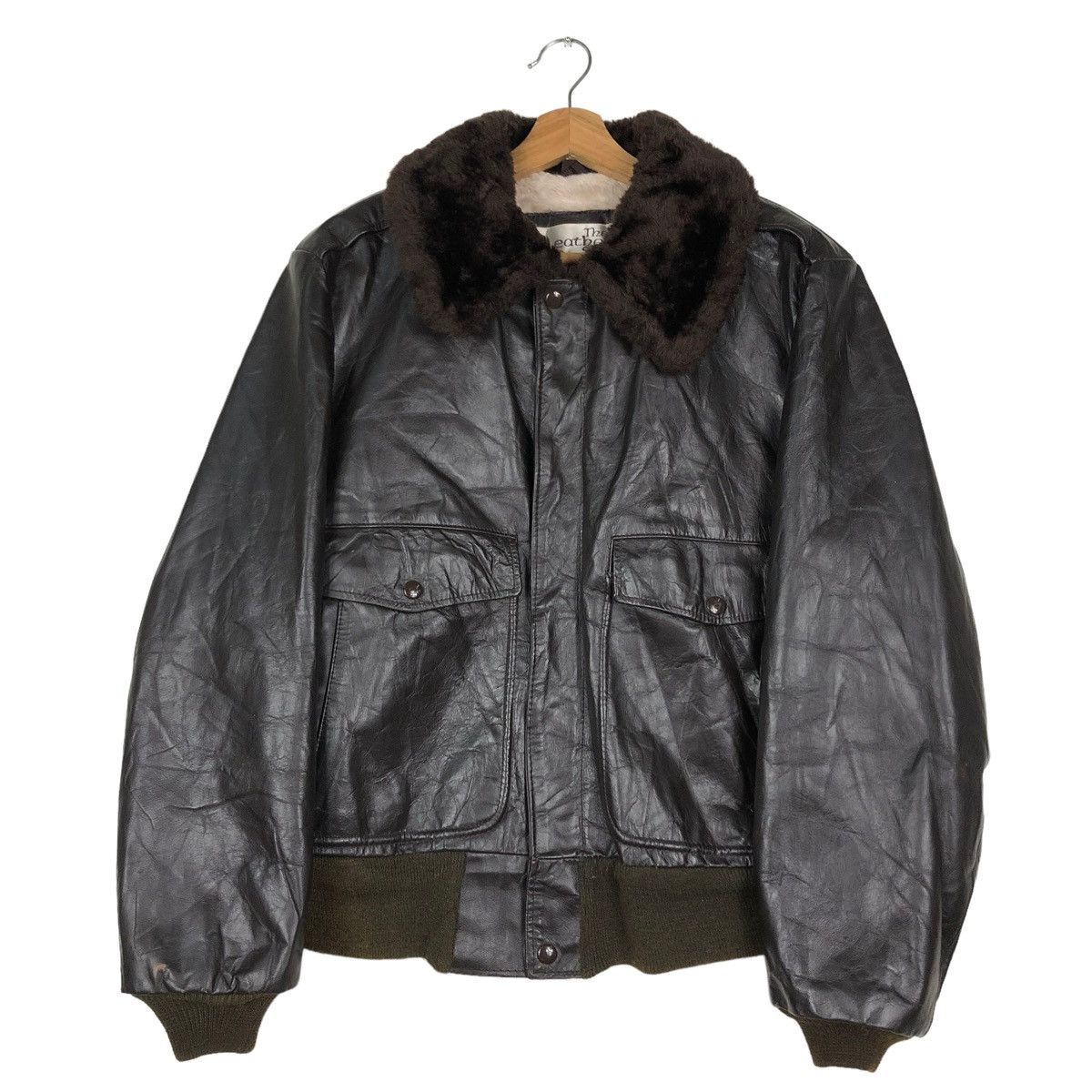 Vintage 🔥VTG 80’s GENUINE LEATHER JACKET SEARS USA MINK FUR COLLAR Size US M / EU 48-50 / 2 - 3 Thumbnail