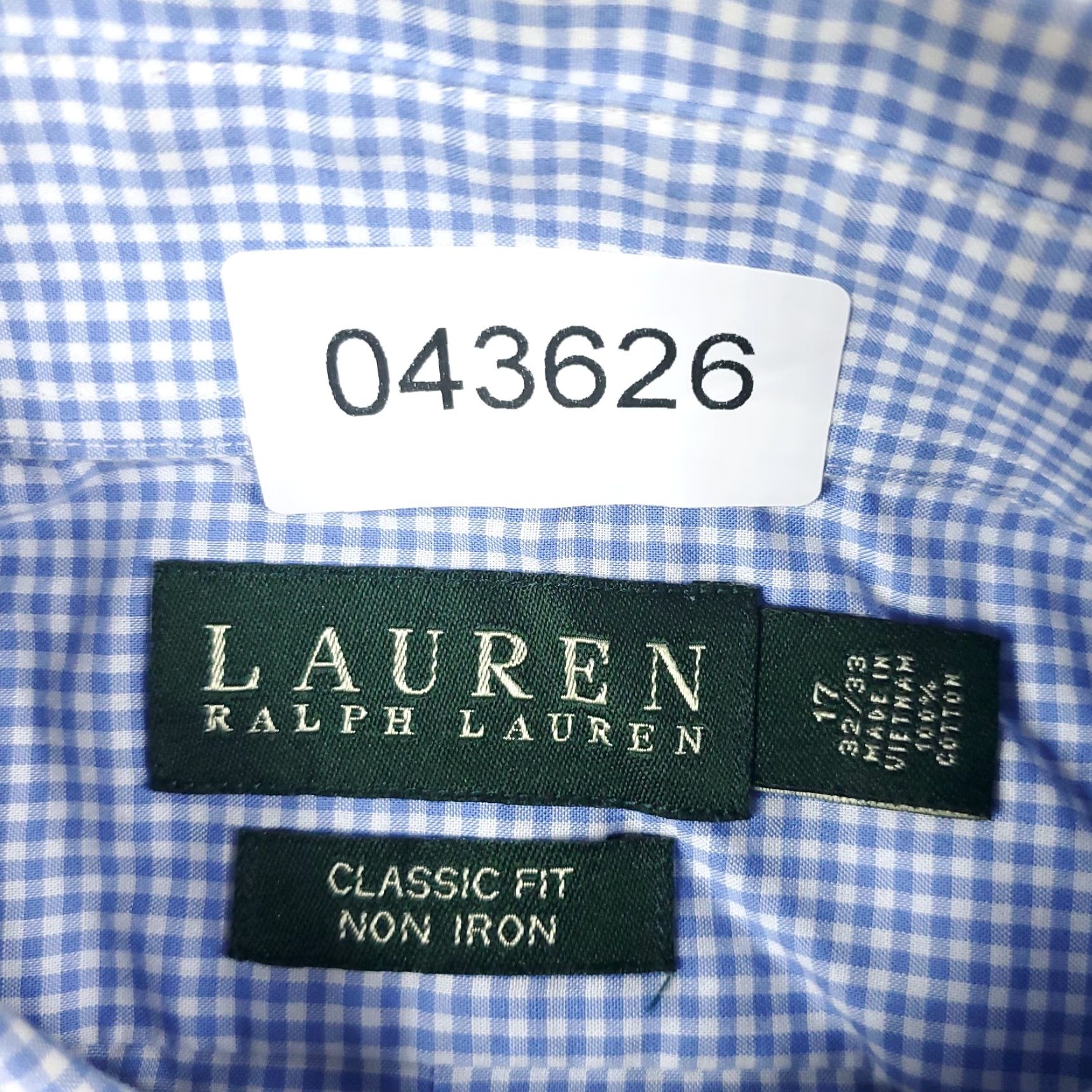 Ralph Lauren Ralph Lauren Dress Shirt Mens Size 17 Blue Check Long Sleeve Button-Down Size 46R - 8 Thumbnail