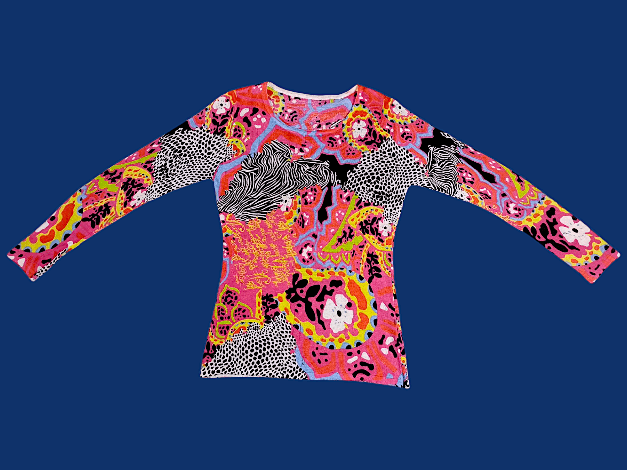 Japanese Brand UNKNOWN BRANDS Full print Long Sleeve T Shirt Y2K Style Size US M / EU 48-50 / 2 - 16 Thumbnail