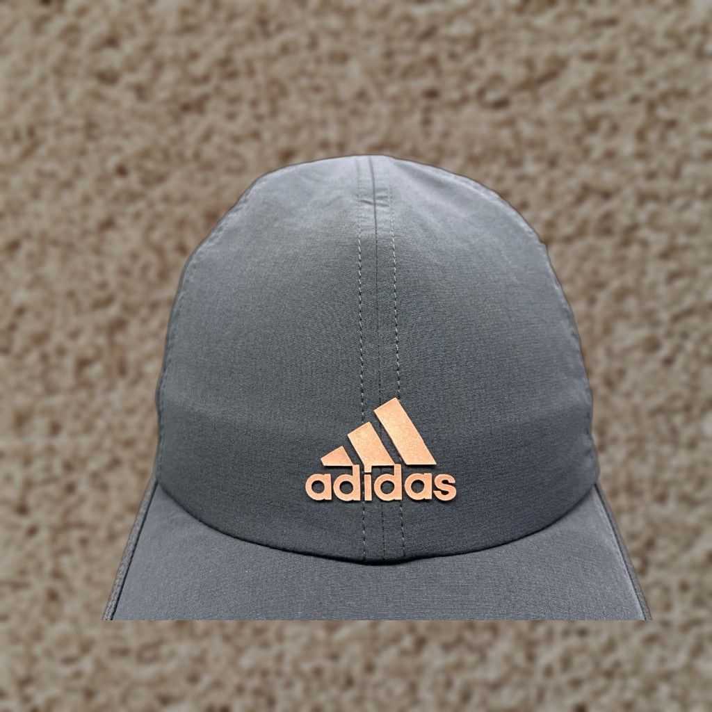 Adidas Adidas Hat Cap Strap Back Adult One Size Gray Polyester Blend Aeroready Run Gym Baseball Cap Unisex Adults Adjustable Lightweight Hat Mens Womens Size ONE SIZE - 1 Thumbnail