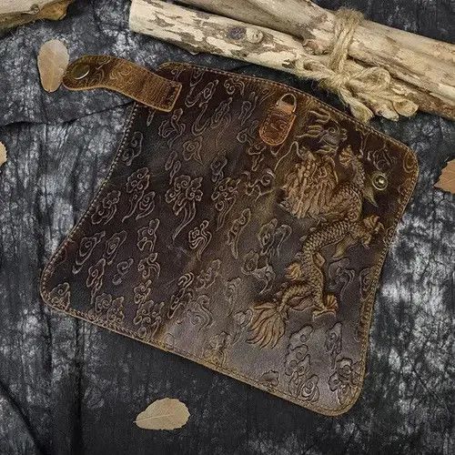 Leather Genuine Leather Men's Wallet Dragon Size ONE SIZE - 3 Thumbnail