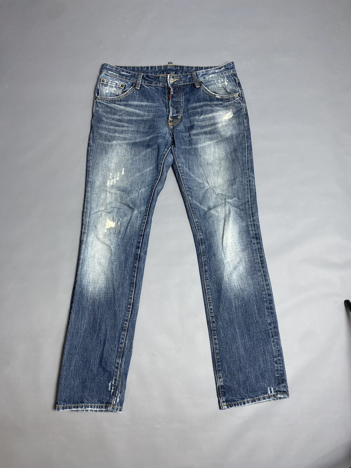 Dsquared2 Vtg DSQUARED2 Blue Distressed Jeans Size 52 Straight 35x31 Size US 36 / EU 52 - 2 Thumbnail