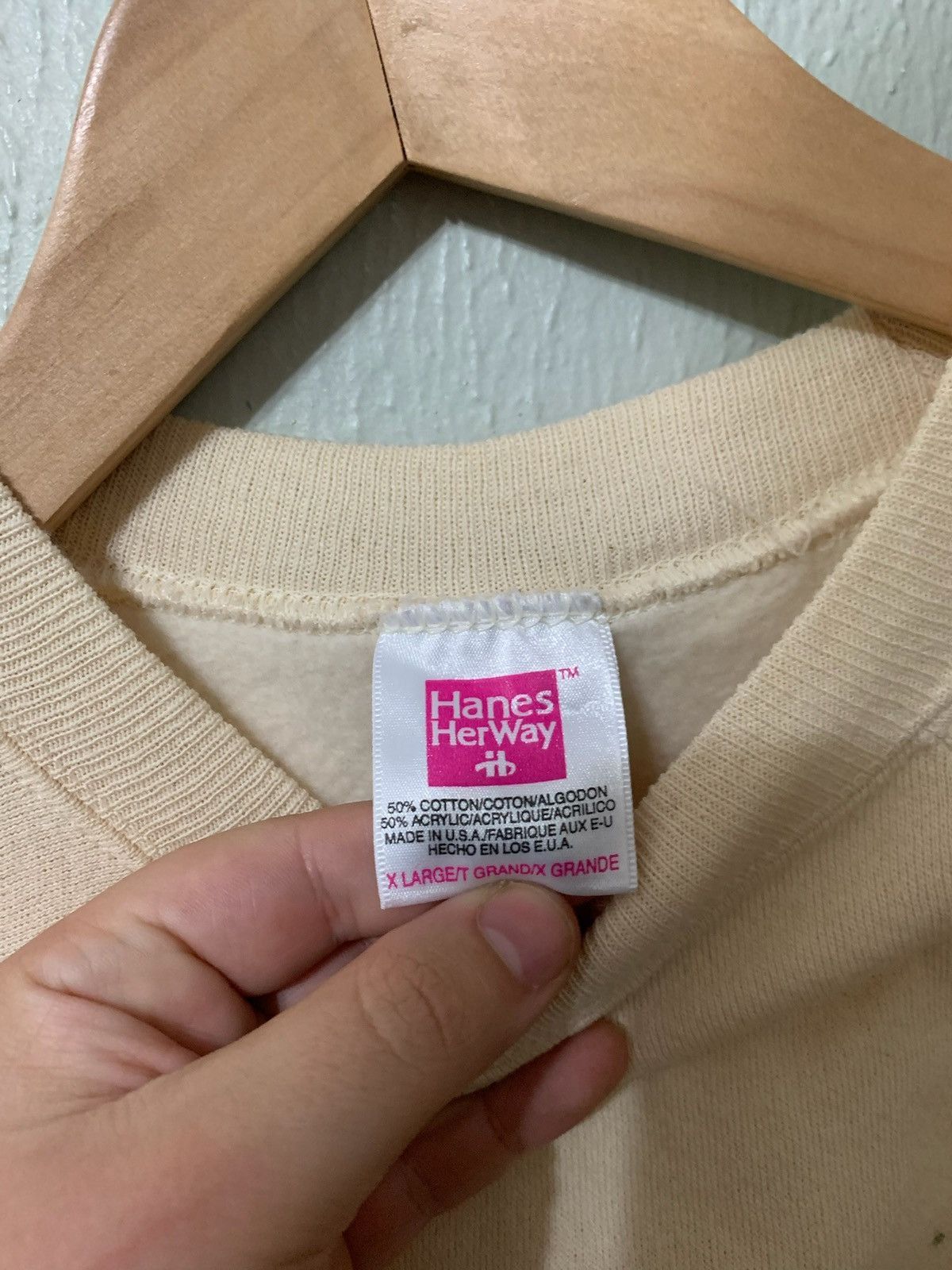 Vintage Vintage Crewneck 1990s Tan Blank Vintage Sweatshirt Size US XL / EU 56 / 4 - 1 Thumbnail