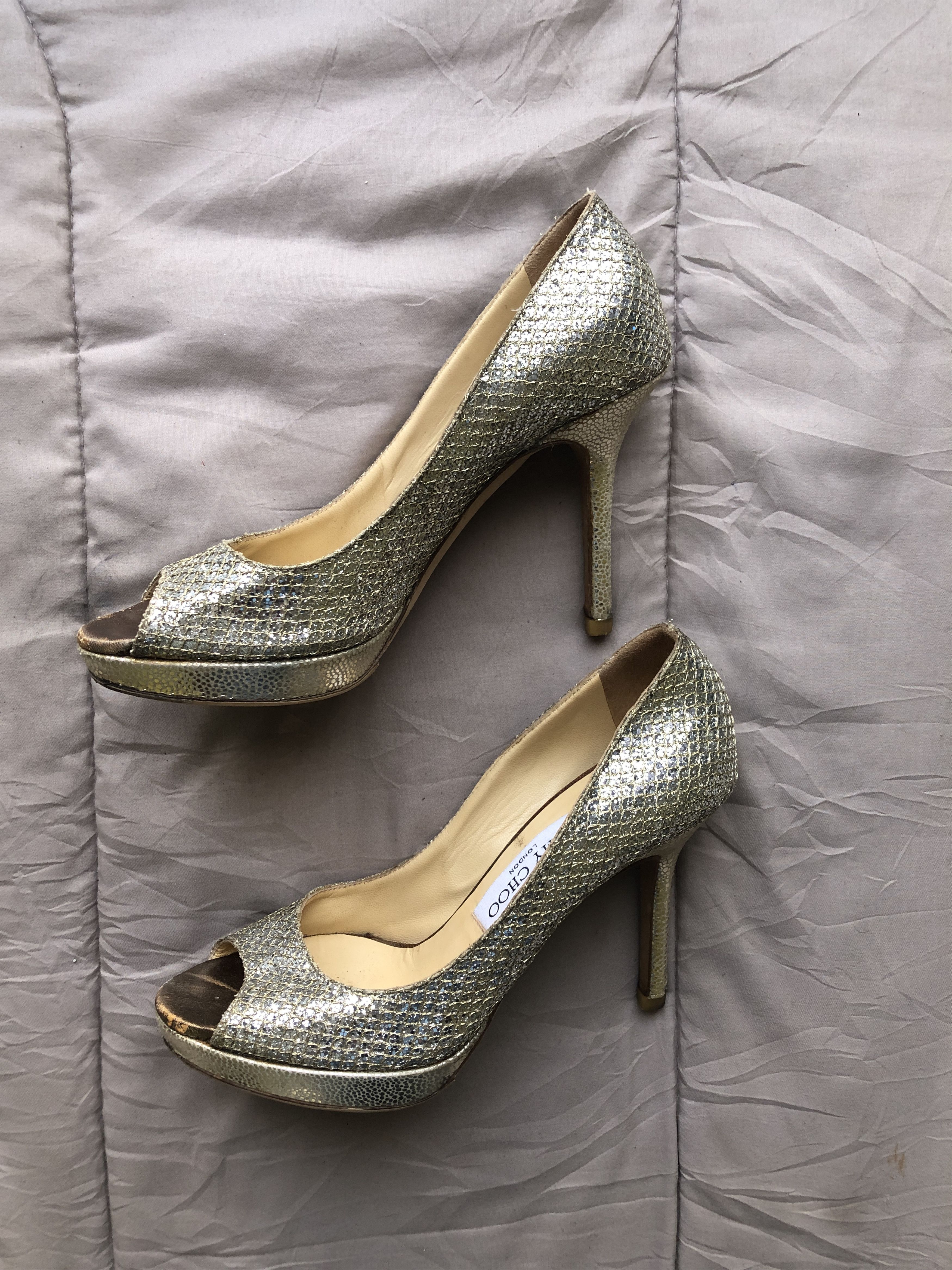 image of Jimmy Choo Heel Shoes in Gold, Women's (Size 6)