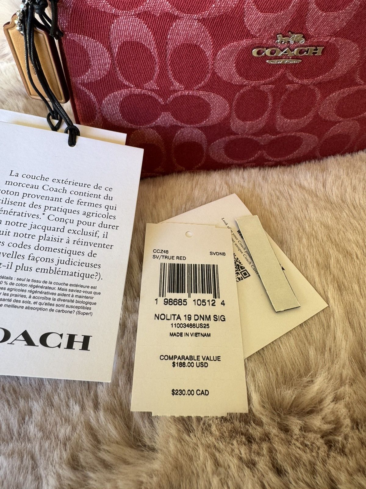 Coach Coach Nolita 19 In Signature Denim denim/Silver/True Red Size ONE SIZE - 8 Thumbnail