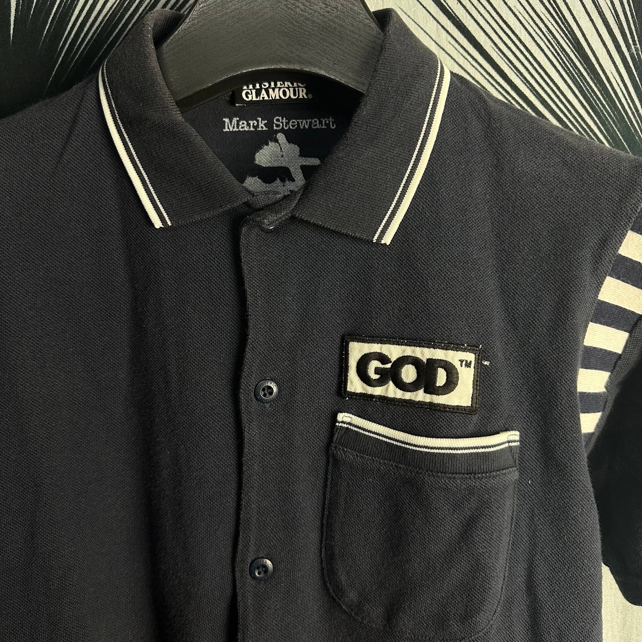 Hysteric Glamour Hysteric Glamour Mark Stewart GOD Punk Cult Polo Shirt Size US M / EU 48-50 / 2 - 3 Thumbnail