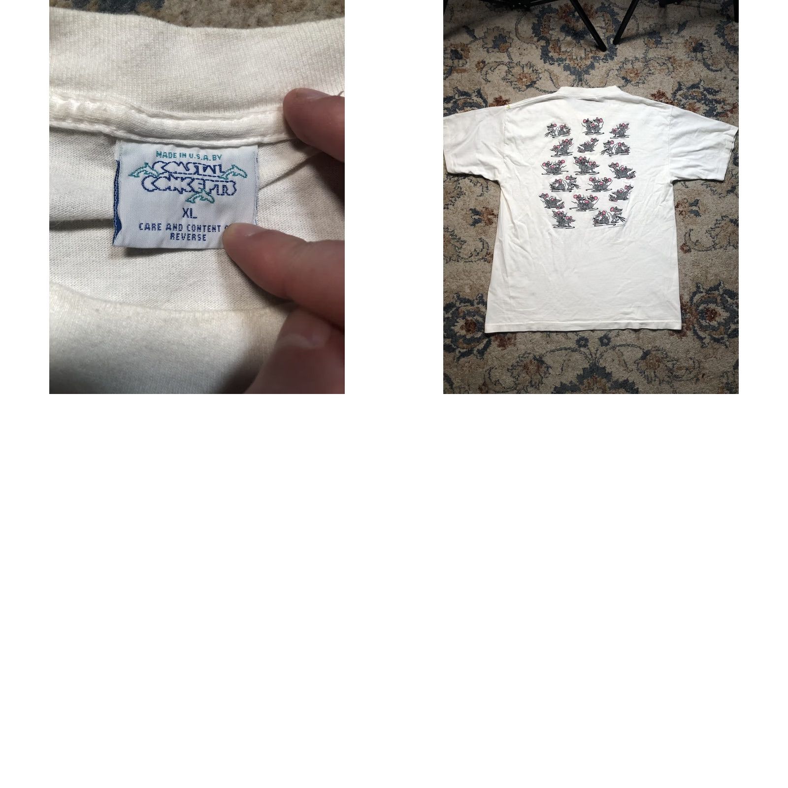 Vintage VINTAGE Coastal Concepts T-Shirt Gray Crew Neck Short Sleeve 1990s XL Men 80s 90s Blind Mice Logo Single Stitch Cotton Knit US Made Shirt Size US XL / EU 56 / 4 - 8 Thumbnail