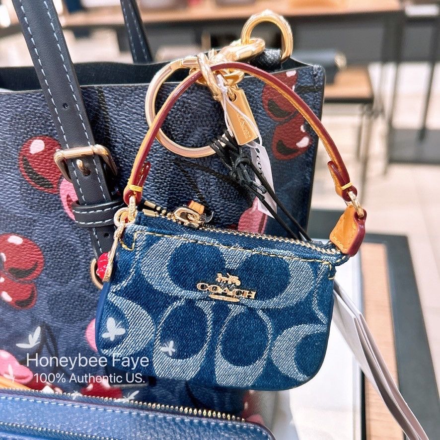 Coach Mini Nolita Bag Charm In Signature Denim CZ085 Size ONE SIZE - 3 Thumbnail