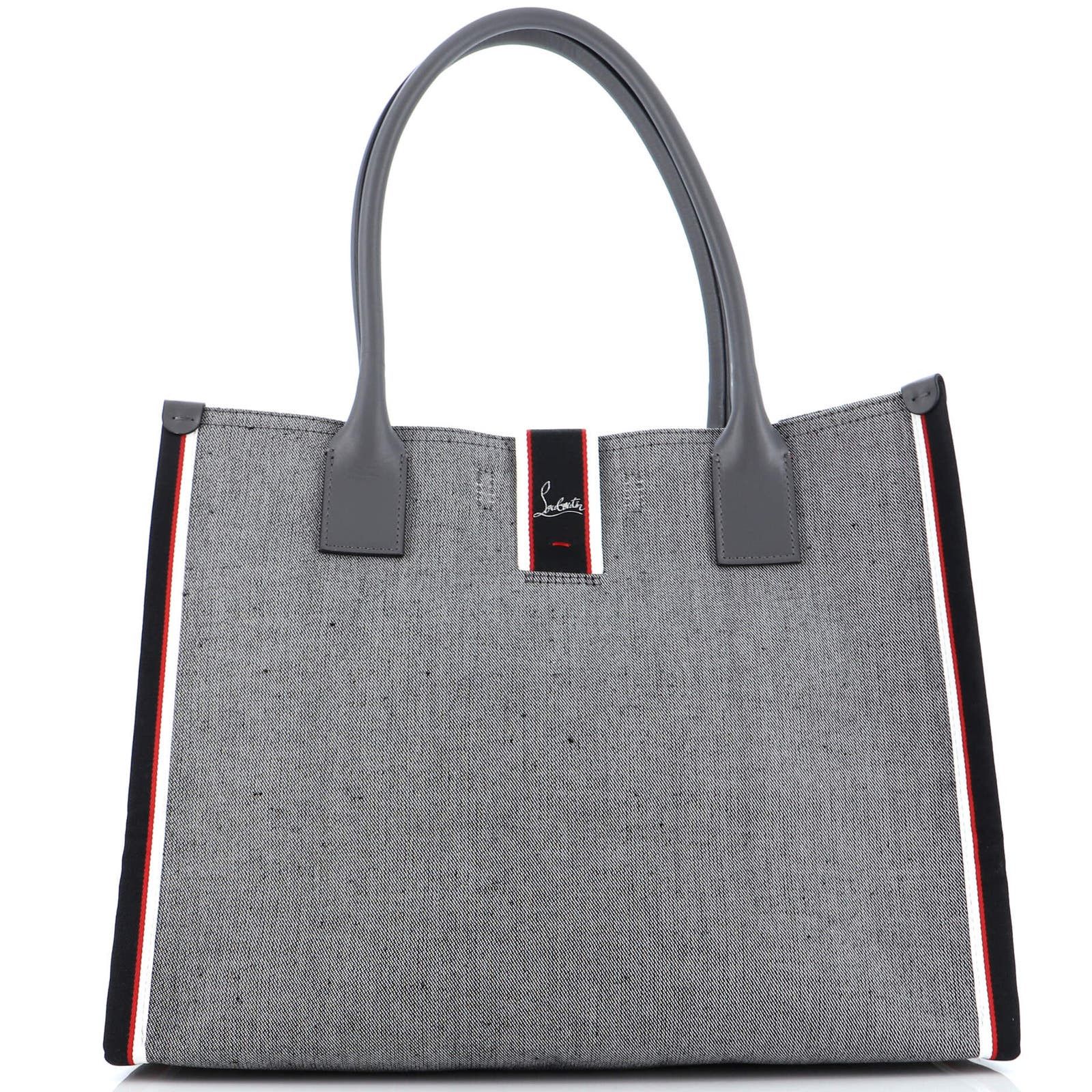 image of Christian Louboutin Nastroloubi Tote Canvas Large in Grey, Women's