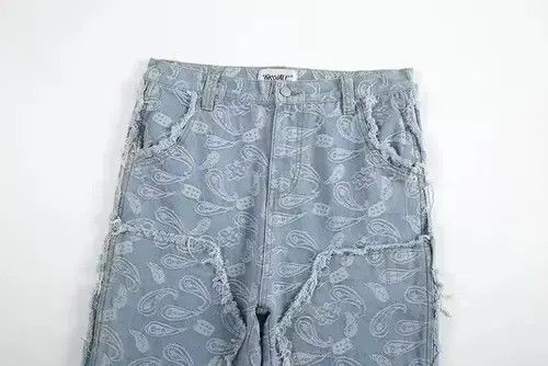 VIBE Y2k Double Knee Paisley Denim Jeans Size US 34 / EU 50 - 3 Thumbnail