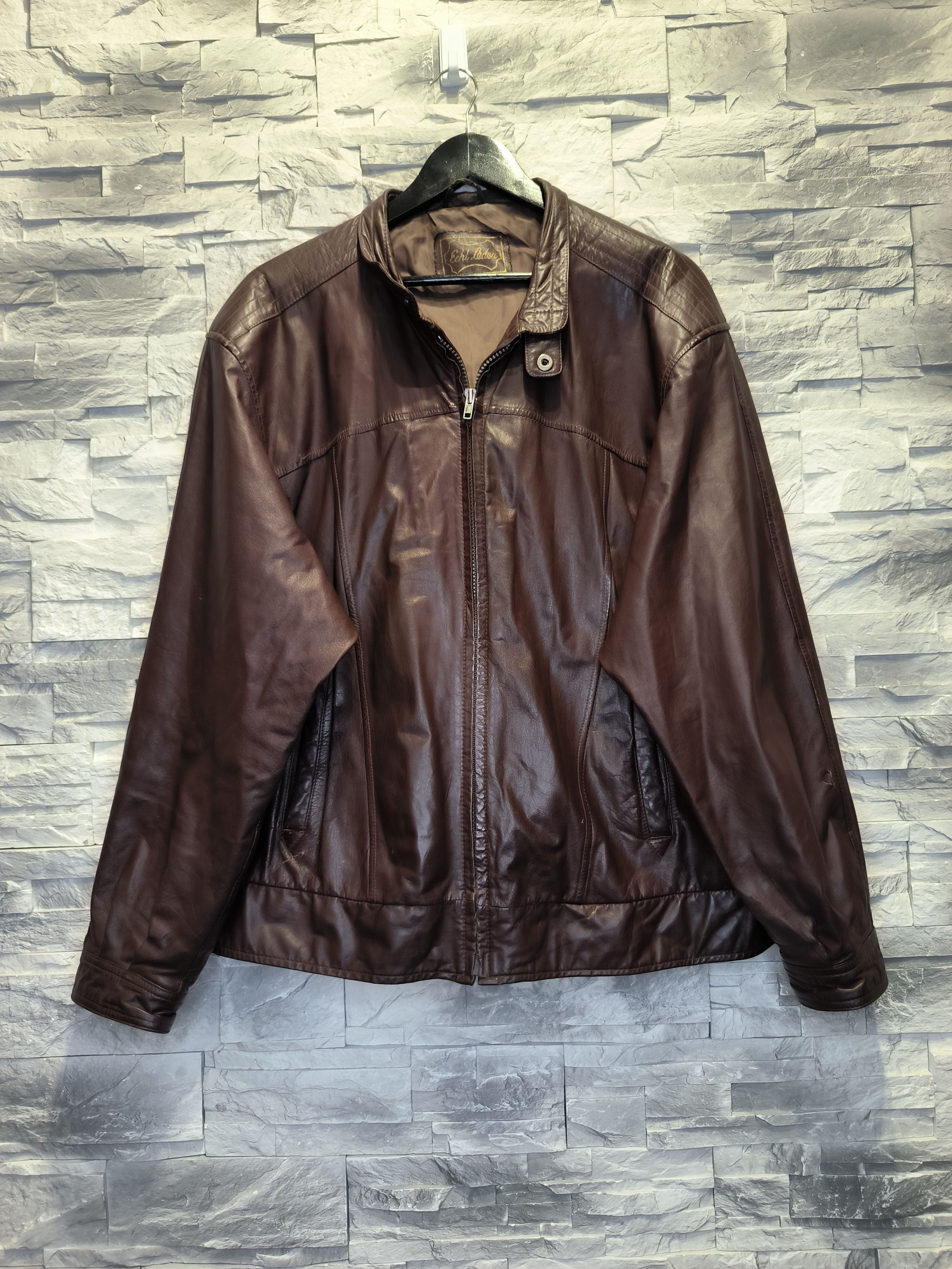 Other Vintage Leather Brown Jacket Size US L / EU 52-54 / 3 - 1 Thumbnail