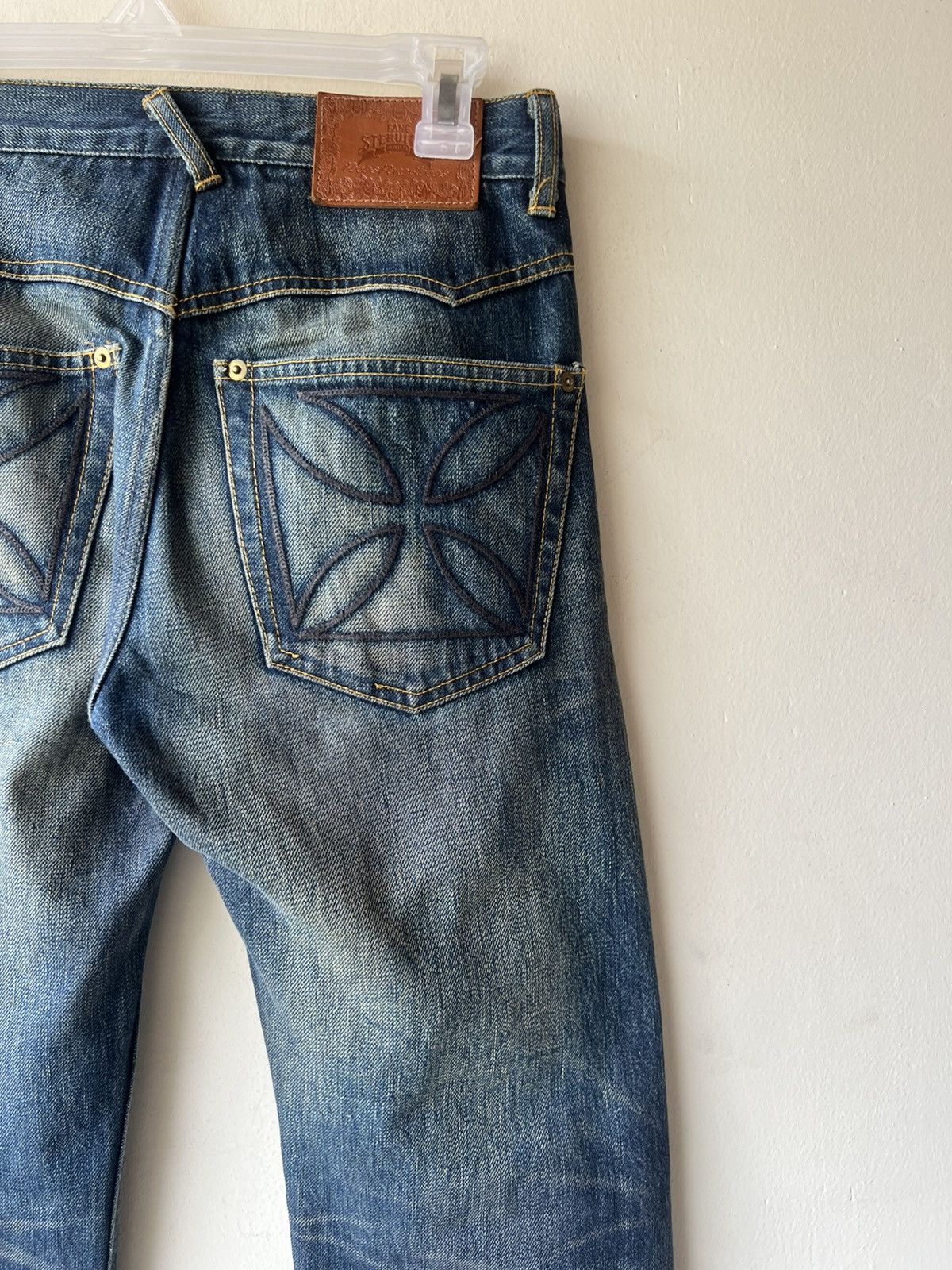 Japanese Brand Gangsterville Glad Hand Japan Dirty Mud Denim Selvedge Jeans Size US 28 / EU 44 - 18 Thumbnail