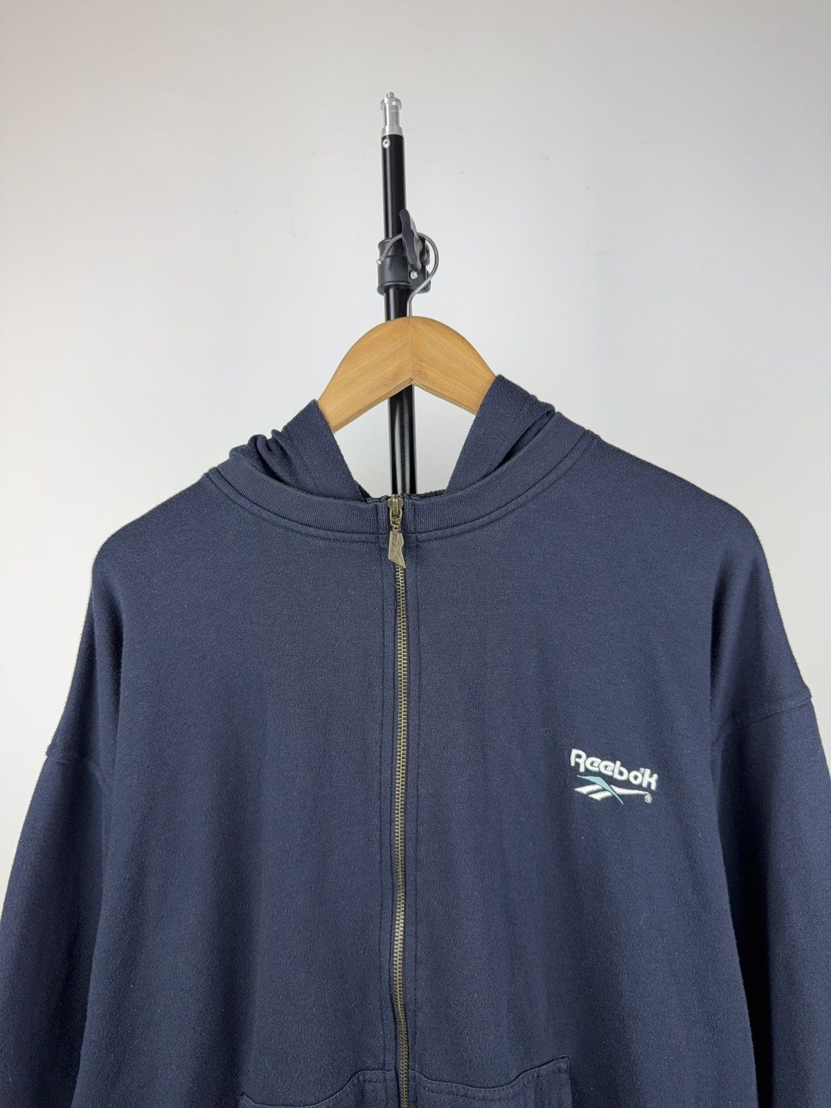 Reebok Vintage 90s Retro Reebok Oversized Full Zip Hoodie Y2K Size US L / EU 52-54 / 3 - 2 Thumbnail