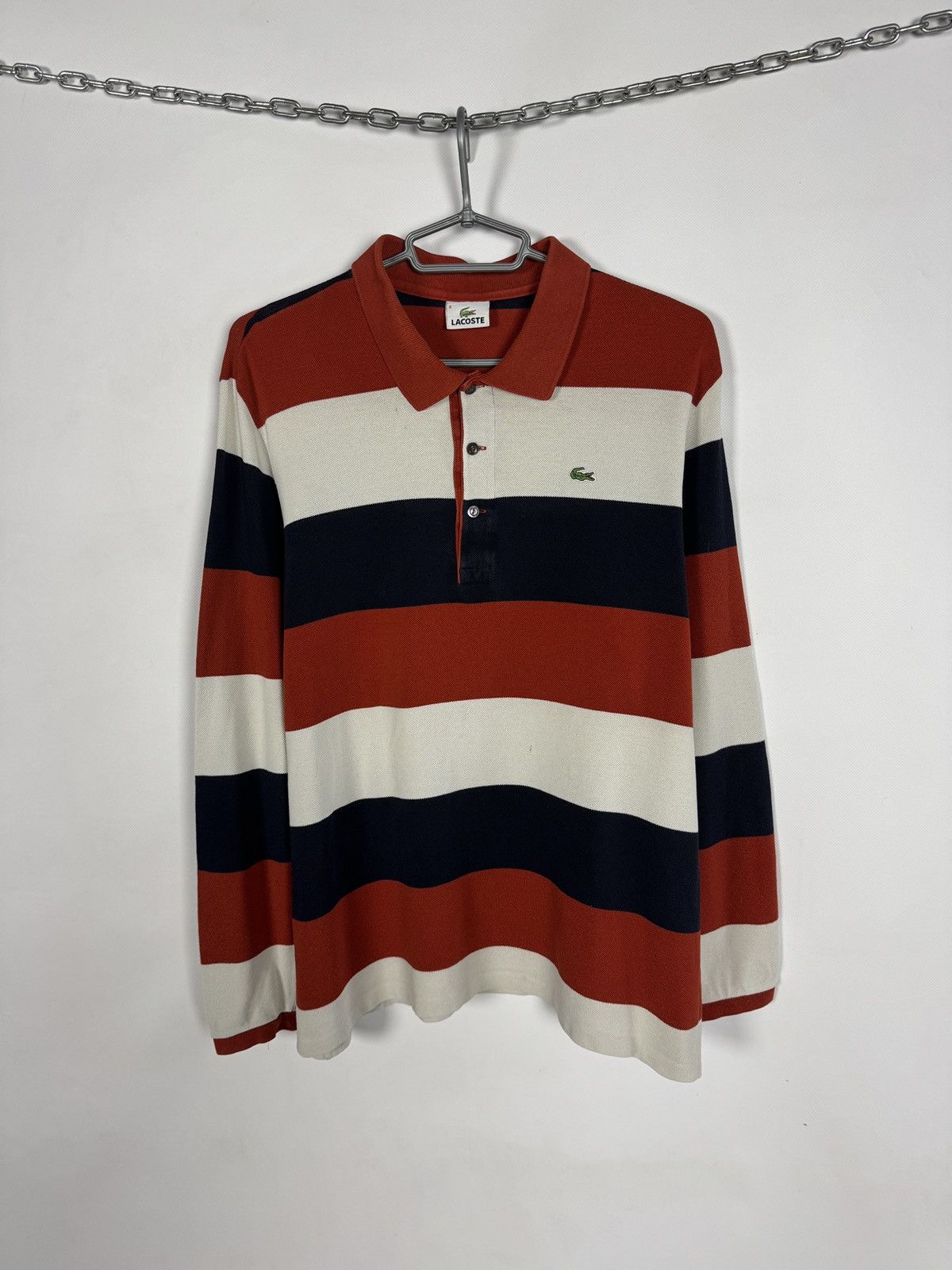 Lacoste Lacoste Long Sleeve Striped Polo Shirt Rugby Style Size 6 Size US XL / EU 56 / 4 - 1 Thumbnail