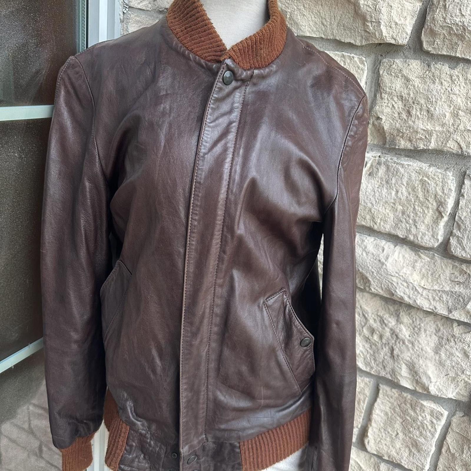 Other Brown leather bomber jacket with a vintage #leatherjacket Size US M / EU 48-50 / 2 - 1 Thumbnail