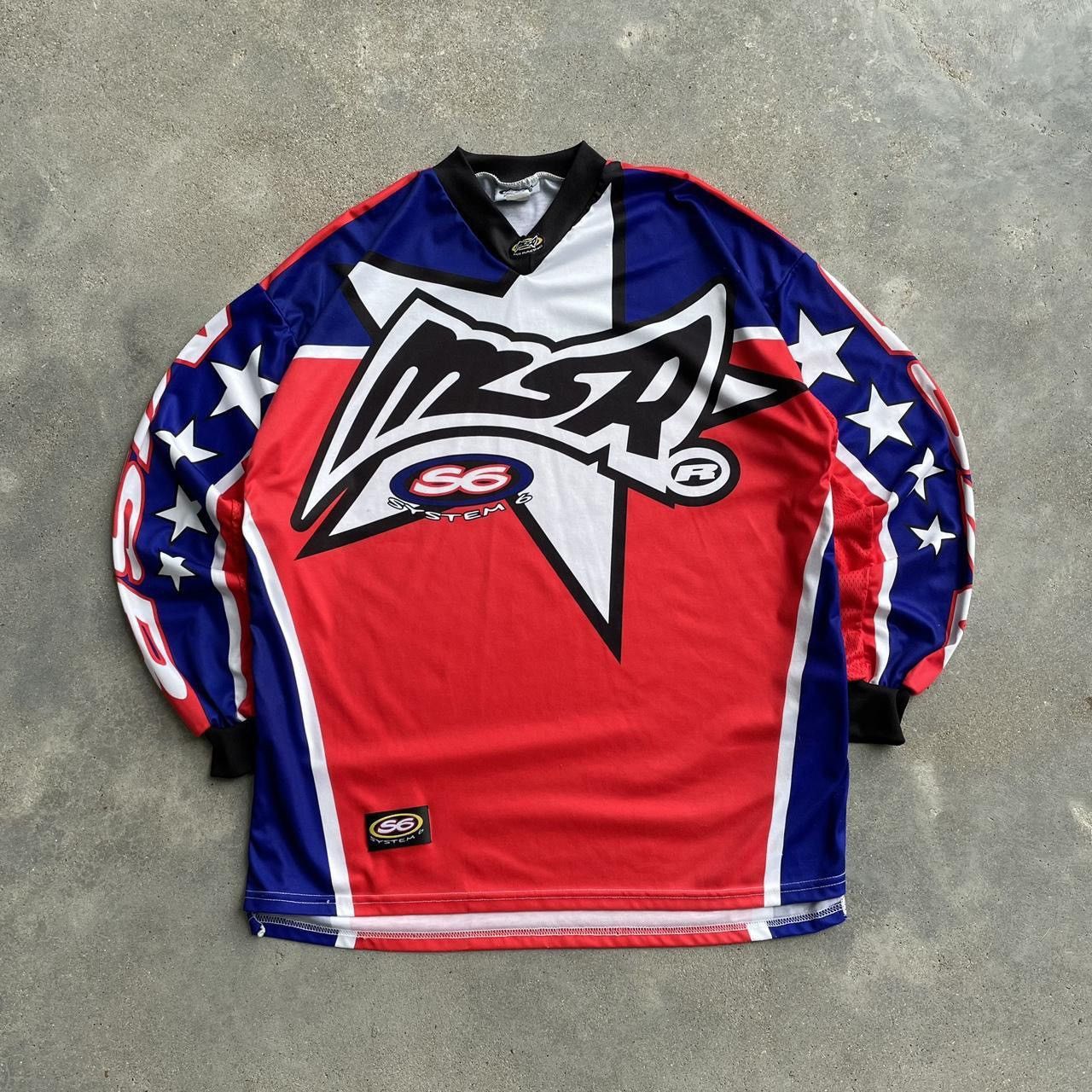 Japanese Brand × Vintage Crazy vintage punk 90s Racing tactical motocross rave jersey Size US XL / EU 56 / 4 - 1 Thumbnail