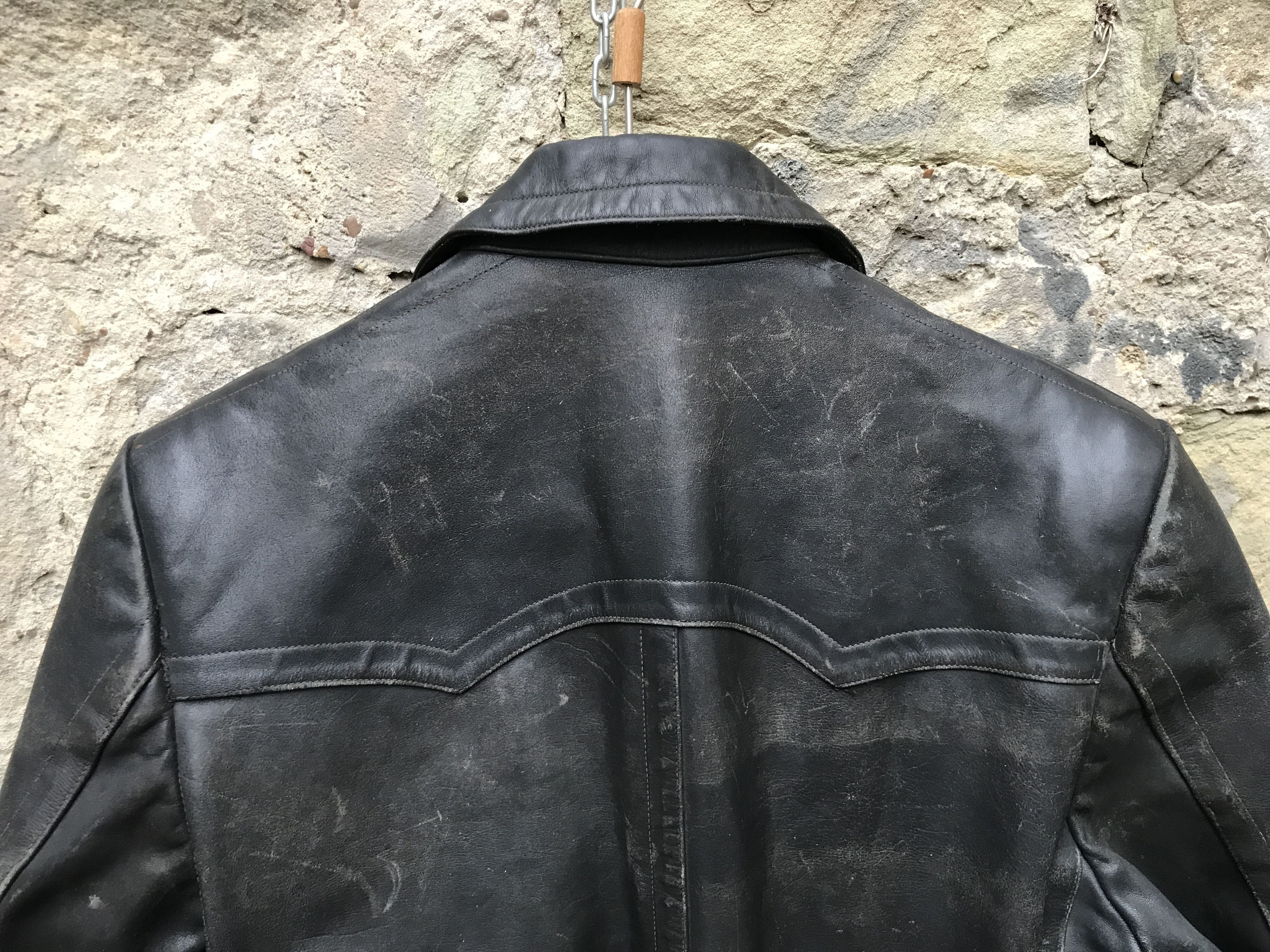 Vintage 40s German Motorcycle Horsehide Leather Jacket / Coat Size US L / EU 52-54 / 3 - 13 Thumbnail