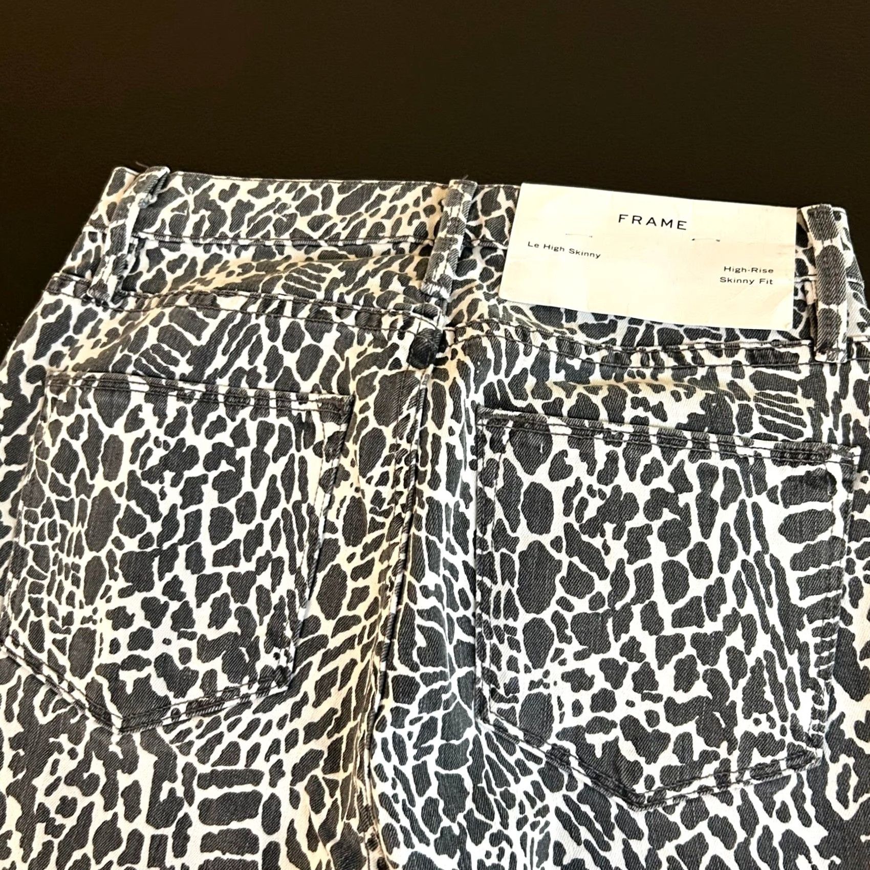 Frame FRAME Le High Skinny Jeans Womens 25 Gray White Animal Print High Rise NWT Jeans Size 42" / US 20 - 6 Thumbnail