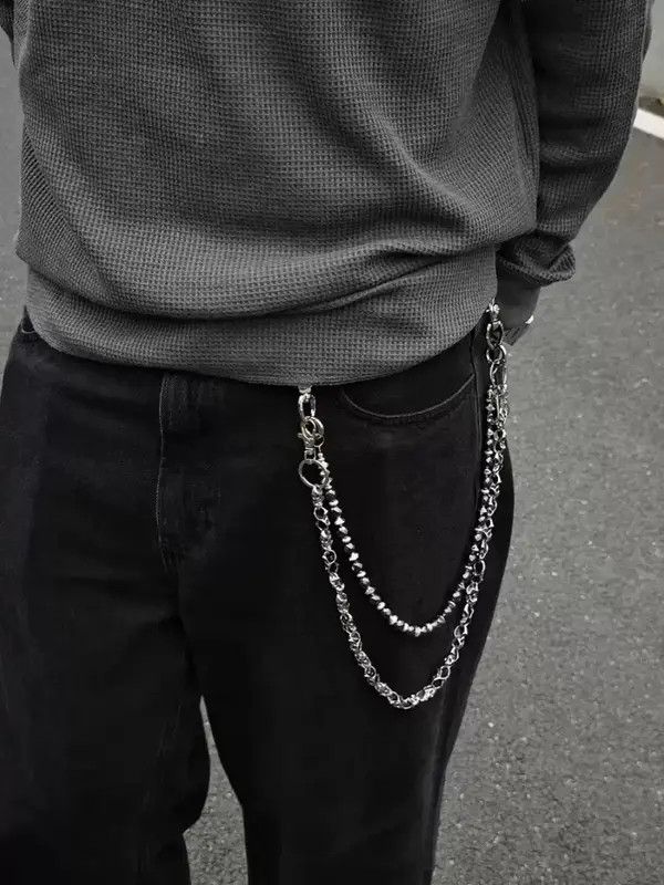 Jewelry Silver Double Chain Wallet Accessory, Men's Chain Size ONE SIZE - 2 Thumbnail