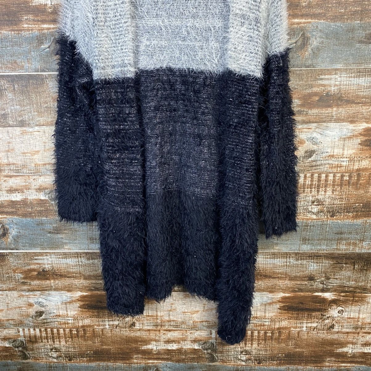 Japanese Brand DL Raf Baf Black Cardigan fur shaggy mohair Knitwear #C1114 Size M / US 6-8 / IT 42-44 - 3 Thumbnail