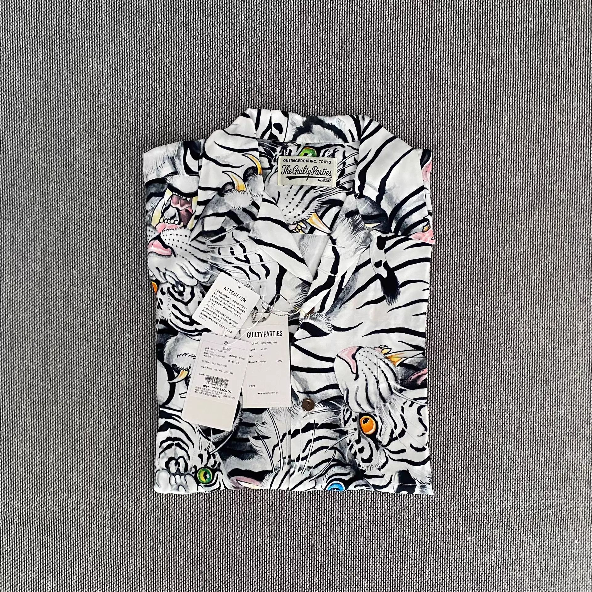 Wacko Maria Wacko Maria x Tim Lehi White Tiger Hawaiian Shirt Size US L / EU 52-54 / 3 - 3 Thumbnail