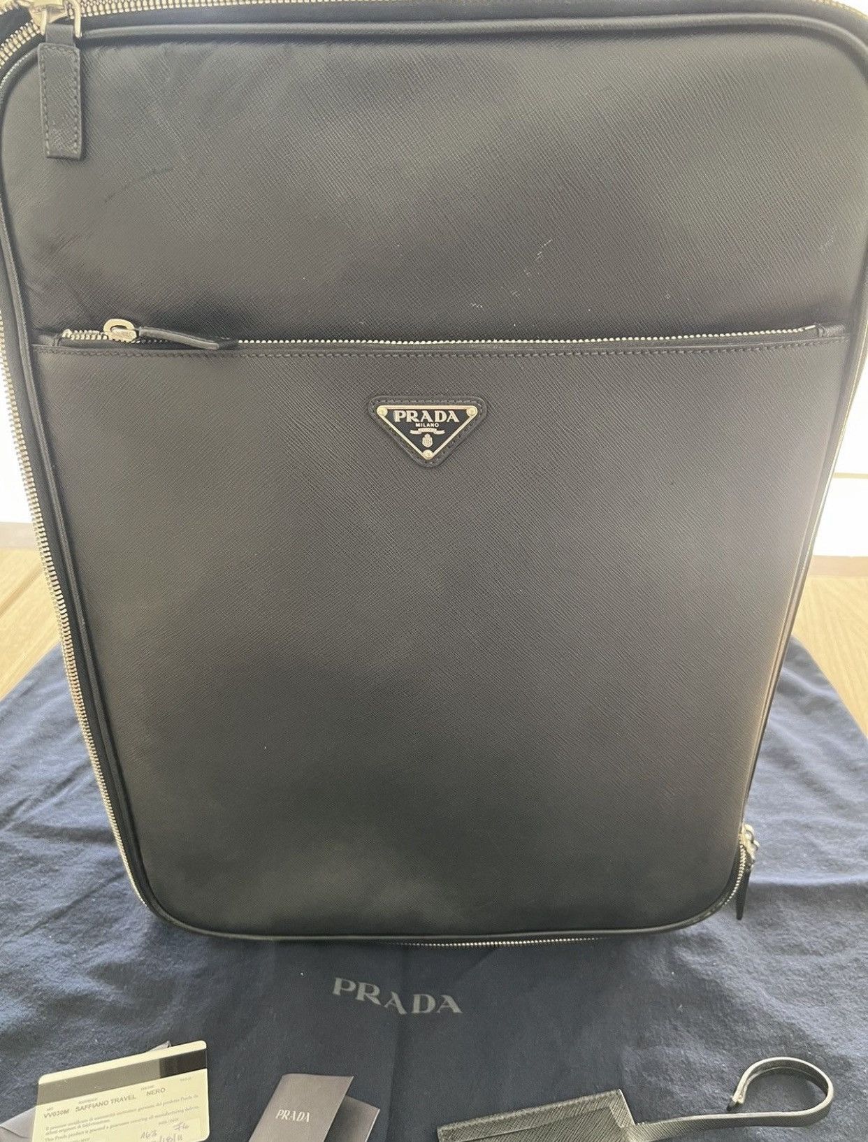Prada Saffiano Leather Travel Suitcase | Carry On Size ONE SIZE - 2 Thumbnail