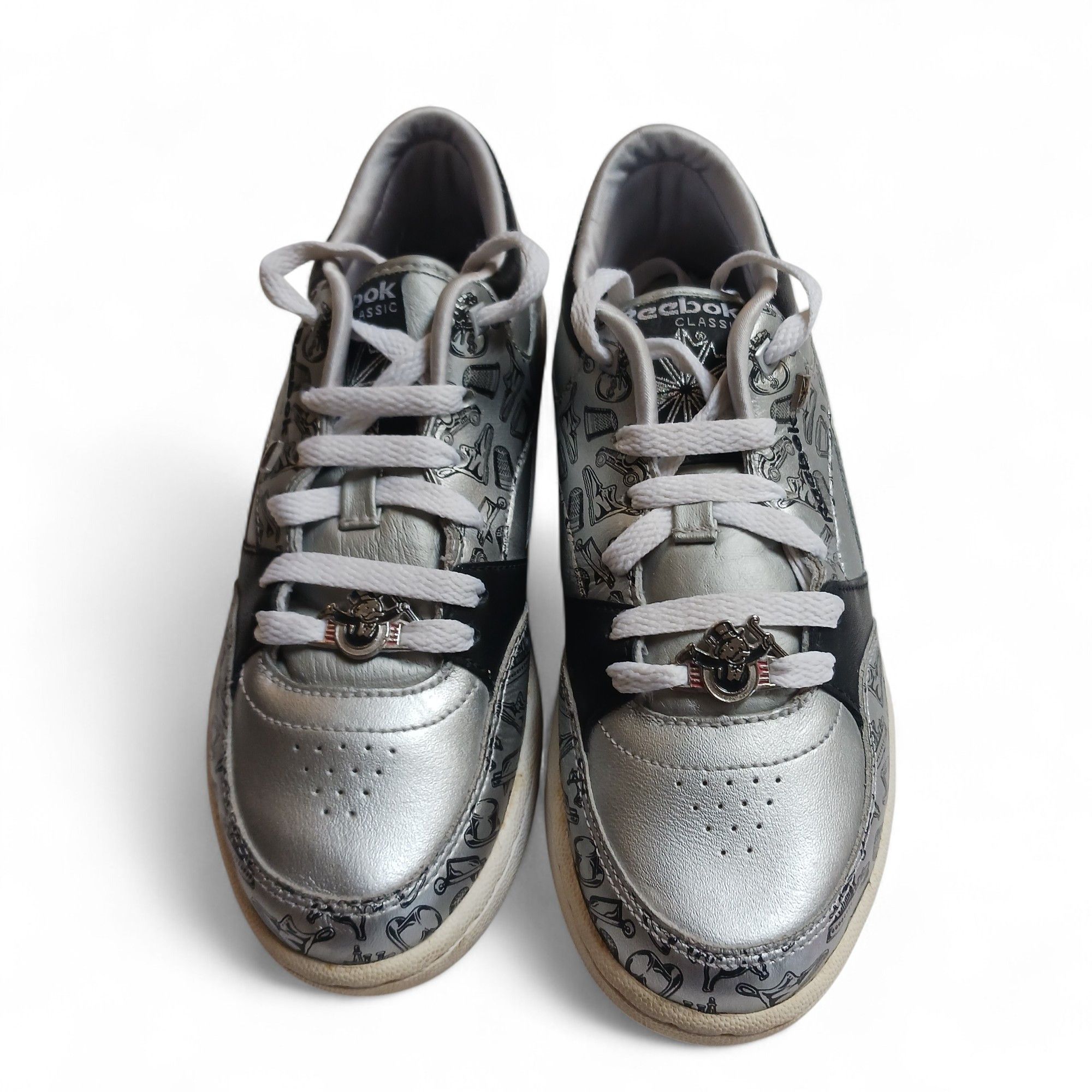 Reebok Y2K Reebok Monopoly Sneakers Womens 6 Silver Graphic Shoes Size US 6 / IT 36 - 2 Thumbnail